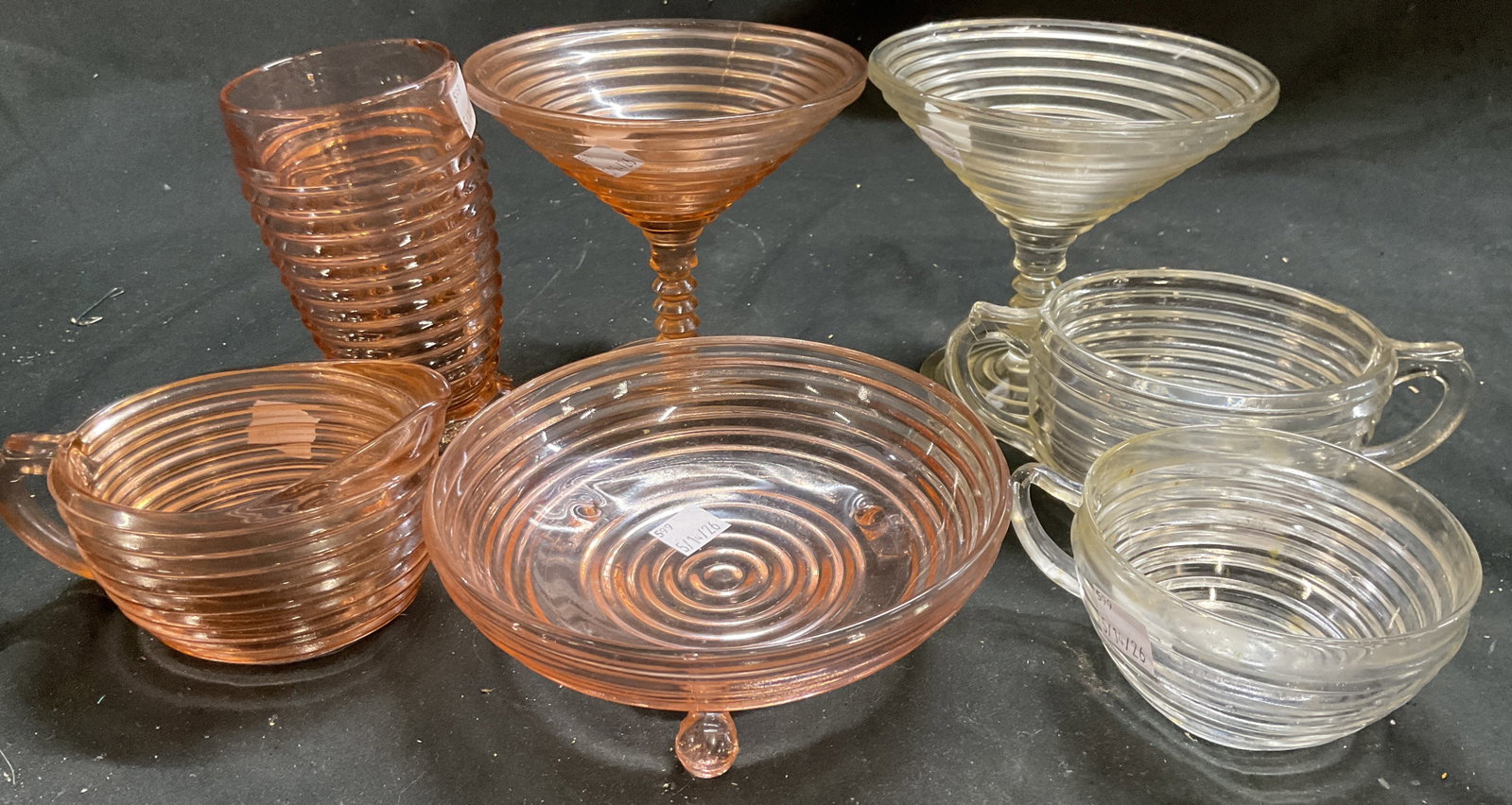 1930-1940s Anchor Hocking Manhattan Glass 7 pcs (1 of 7)