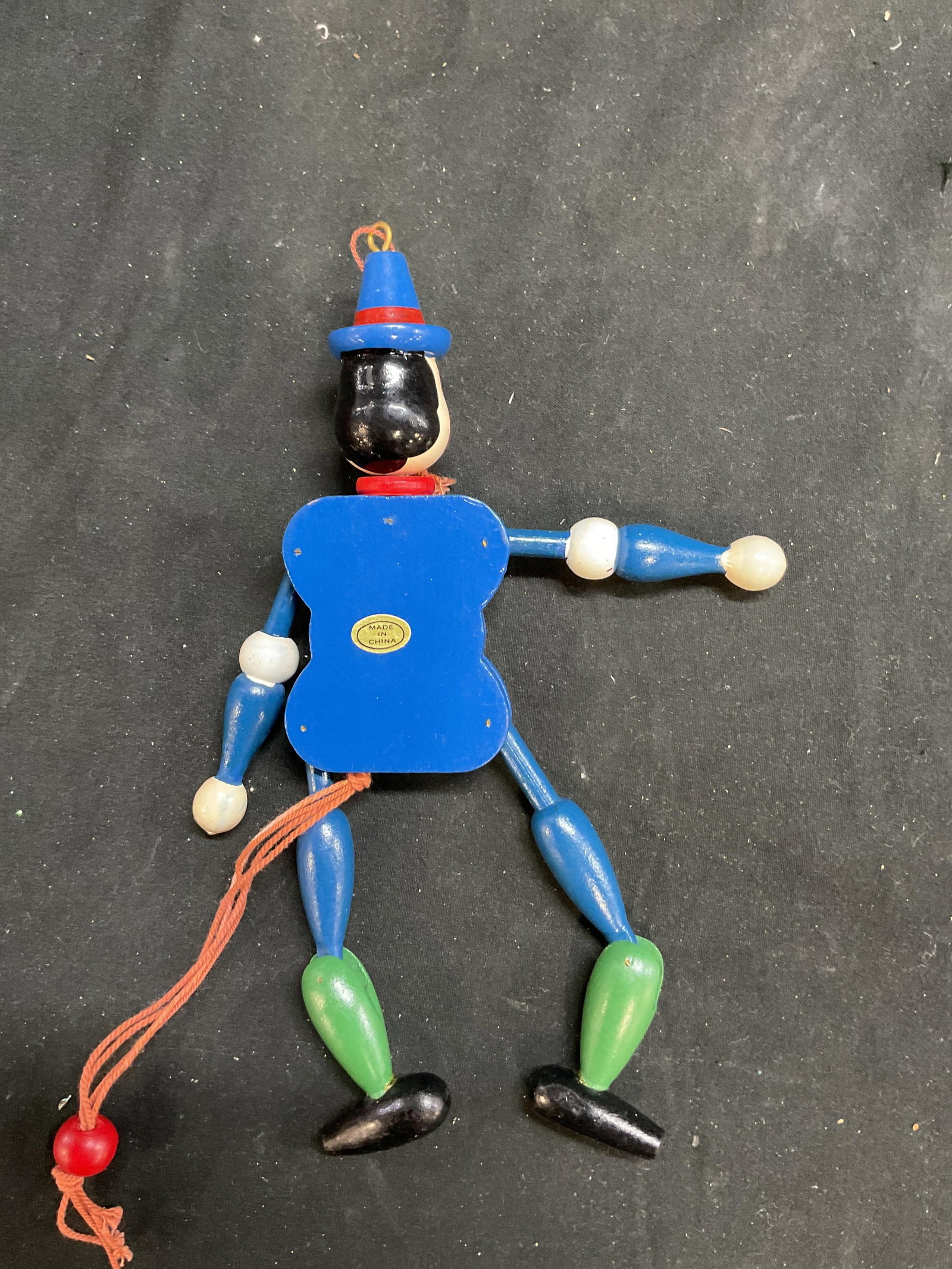 Vntg Wood Jumping Jack Pull String Toy - 4