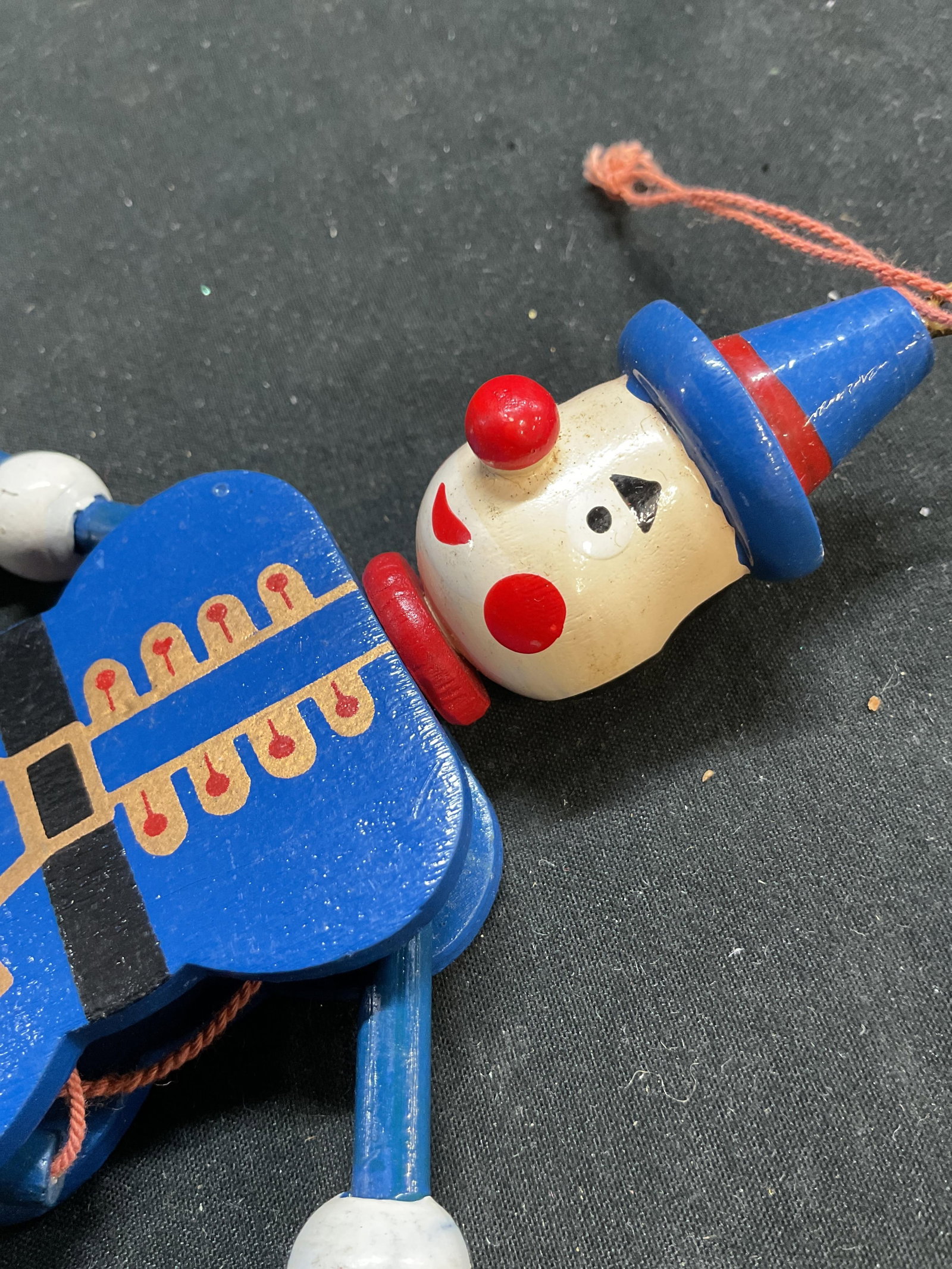 Vntg Wood Jumping Jack Pull String Toy - 5
