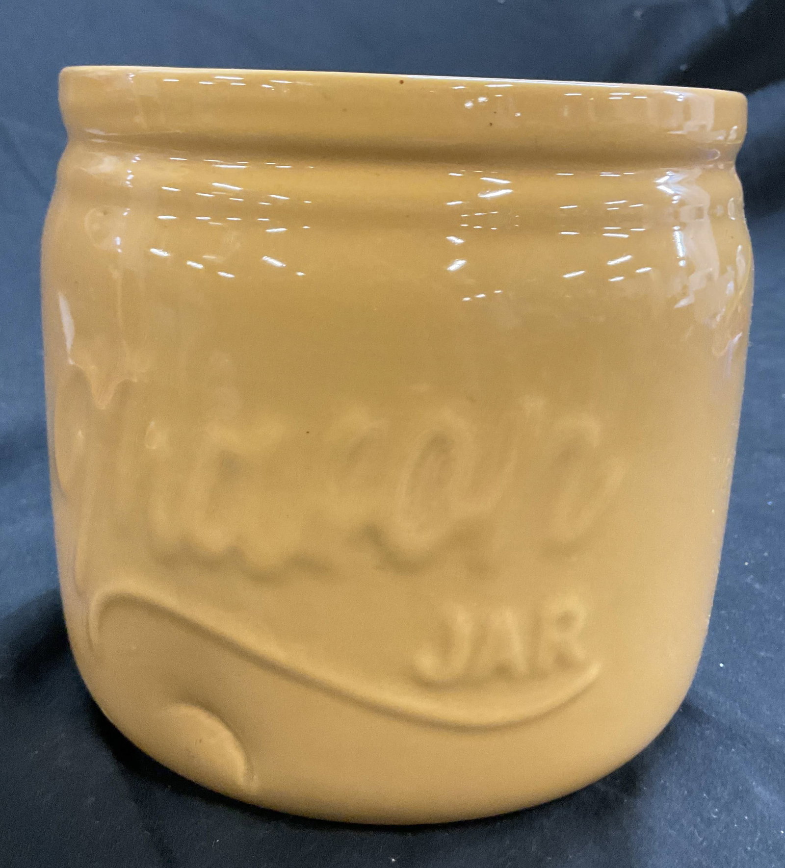 Yellow glazed Ceramic Mason Jar Planter (1 of 5)