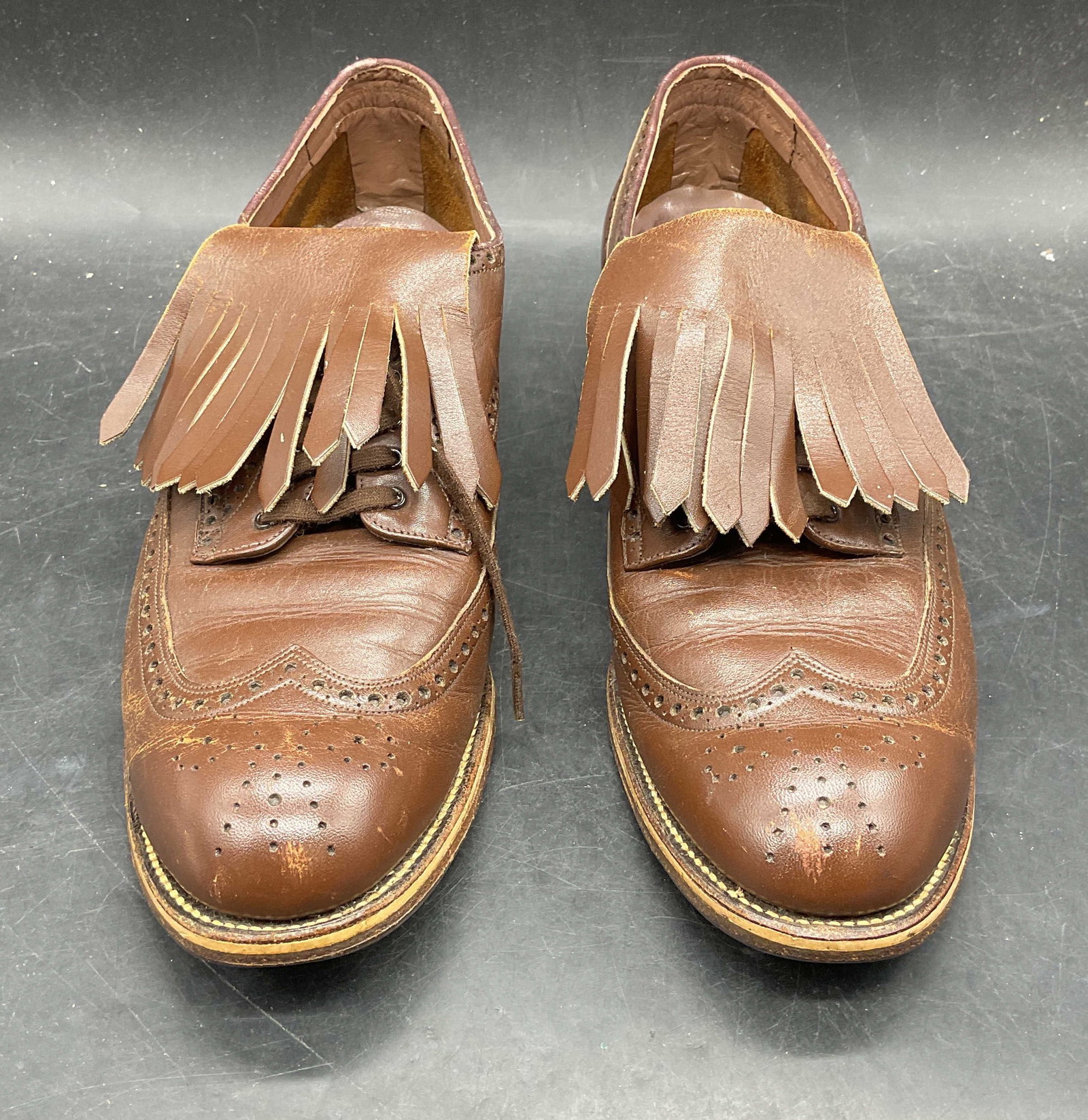 Abercrombie & Fitch Brown Leather Gold Shoes (1 of 7)