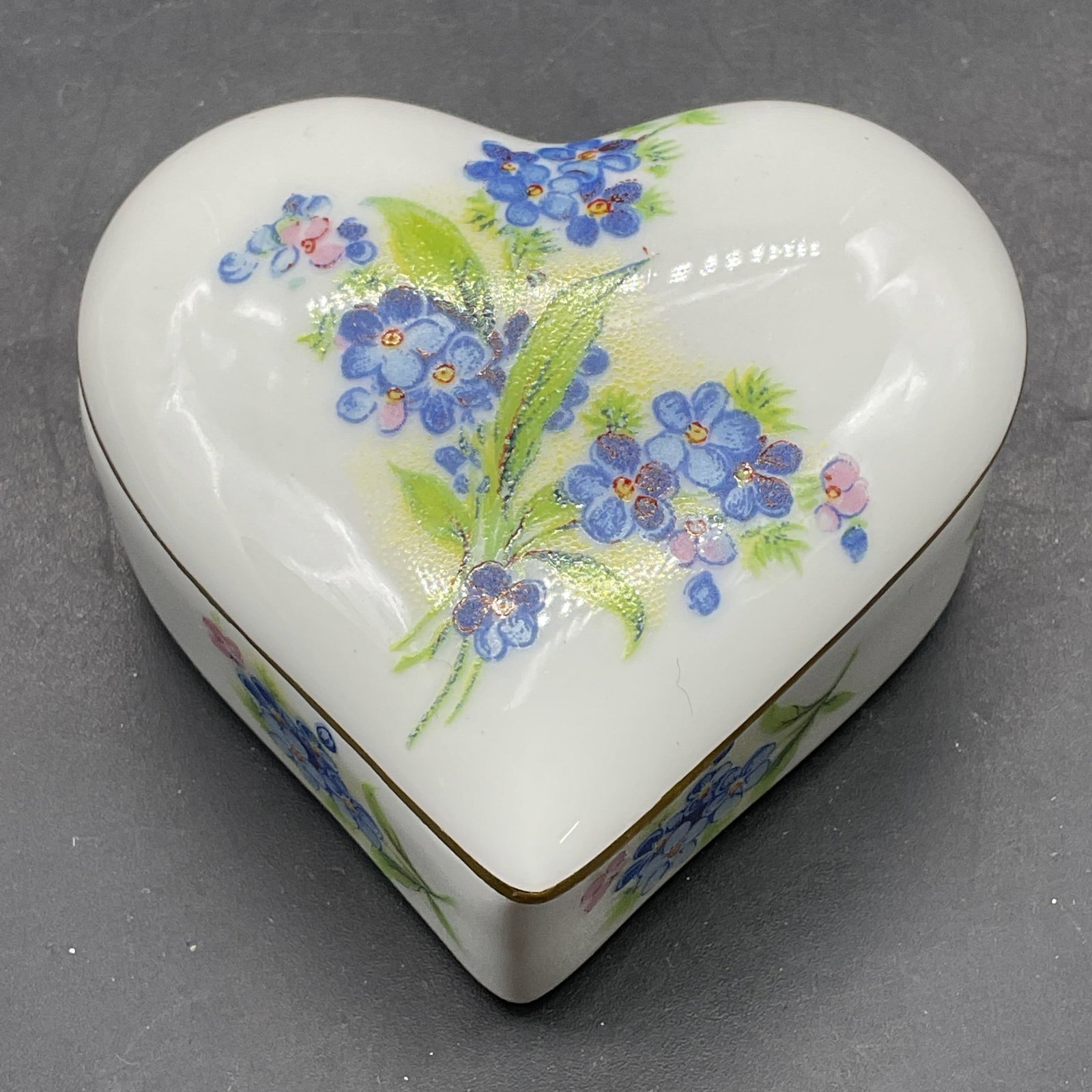 Limoges Heart Floral Porc Trinket Box France (1 of 6)