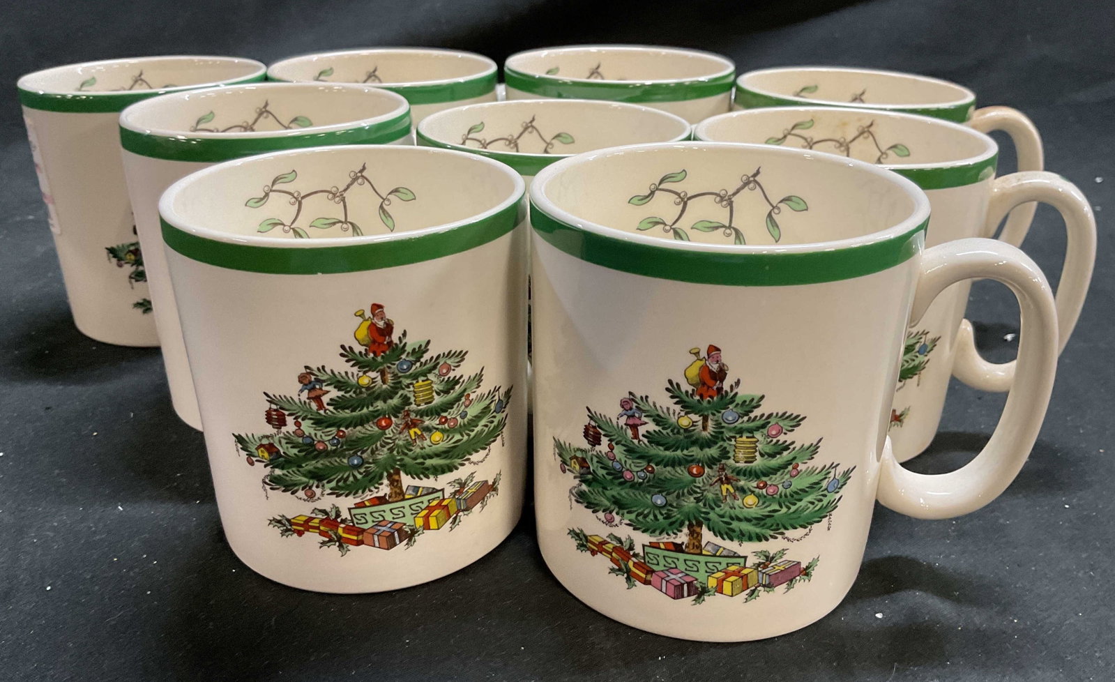 Set 9 English Spode Christmas Mugs, Eng (1 of 6)