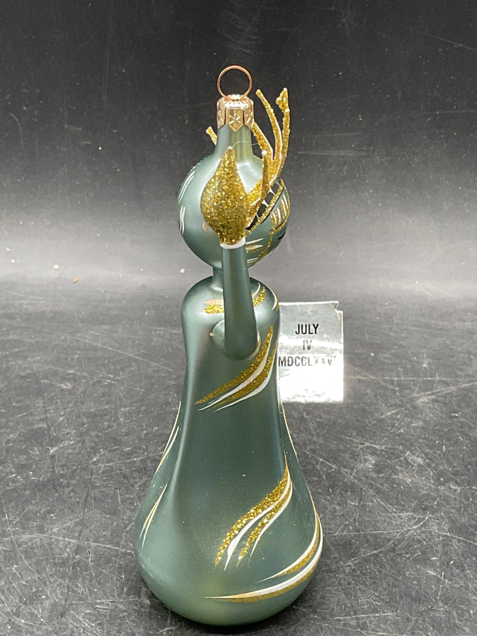 Statue of Liberty Blown Glass Christmas Ornament - 4