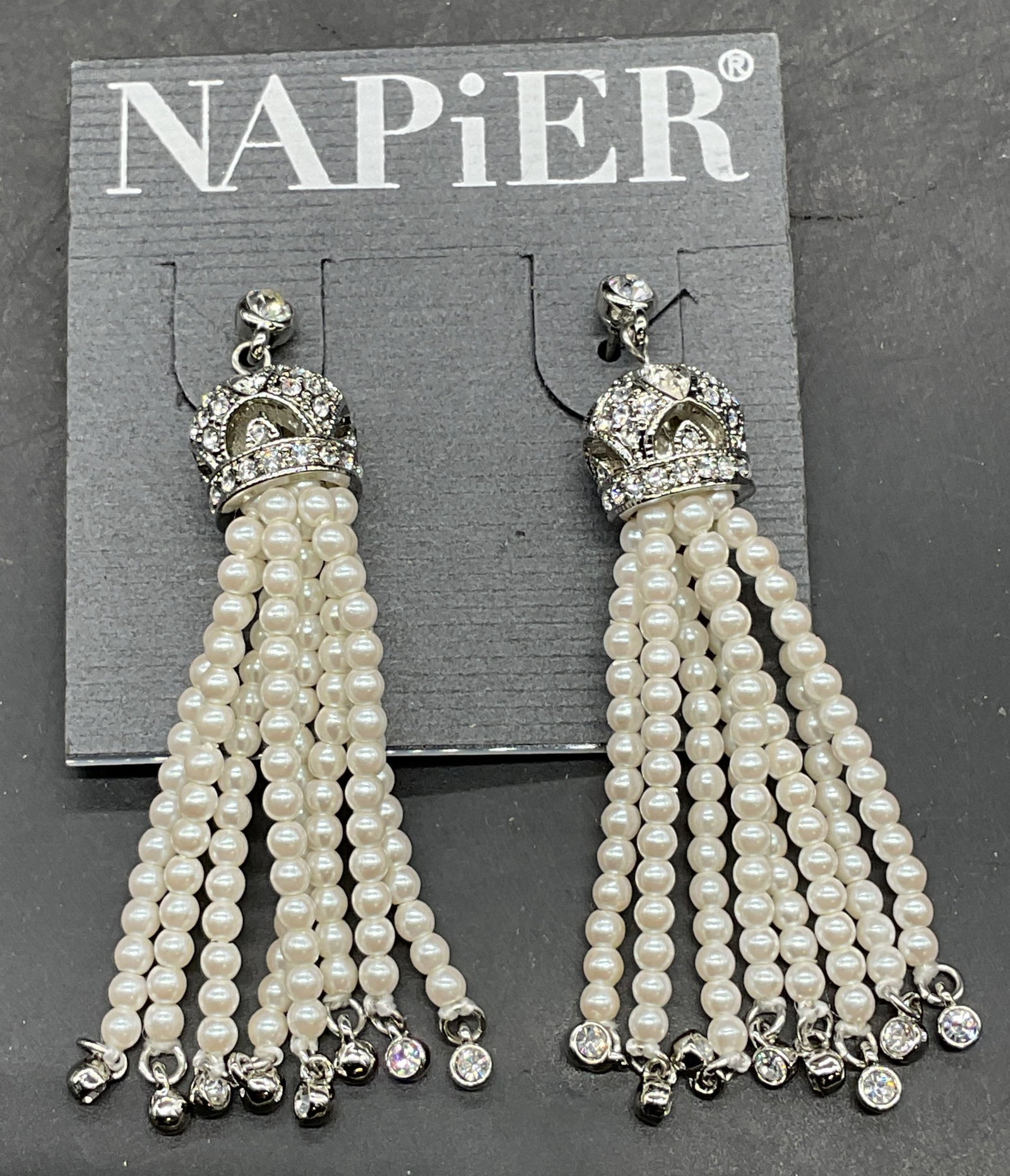 Vintage Napier Faux Pearl Earrings NWT (1 of 7)