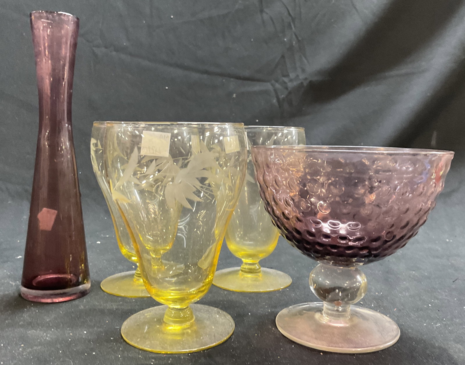 Grp 5 Vintage Yellow and Amethyst Glass (1 of 8)