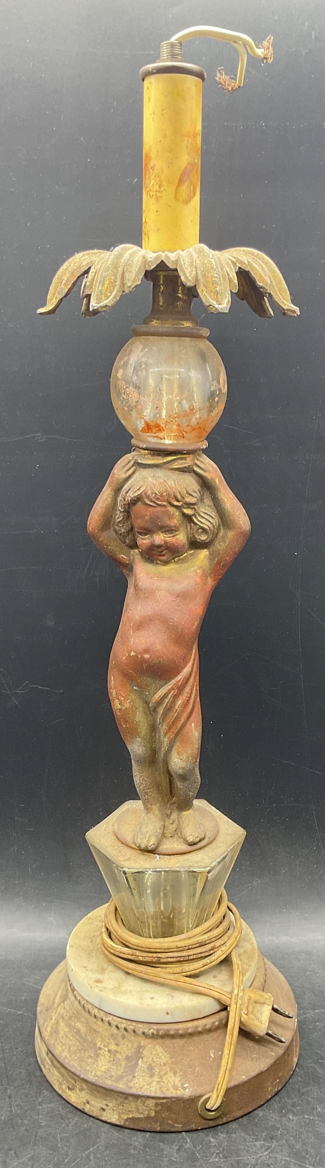 Heyco Classical Putto Cherub Candlestick Lamp (1 of 8)