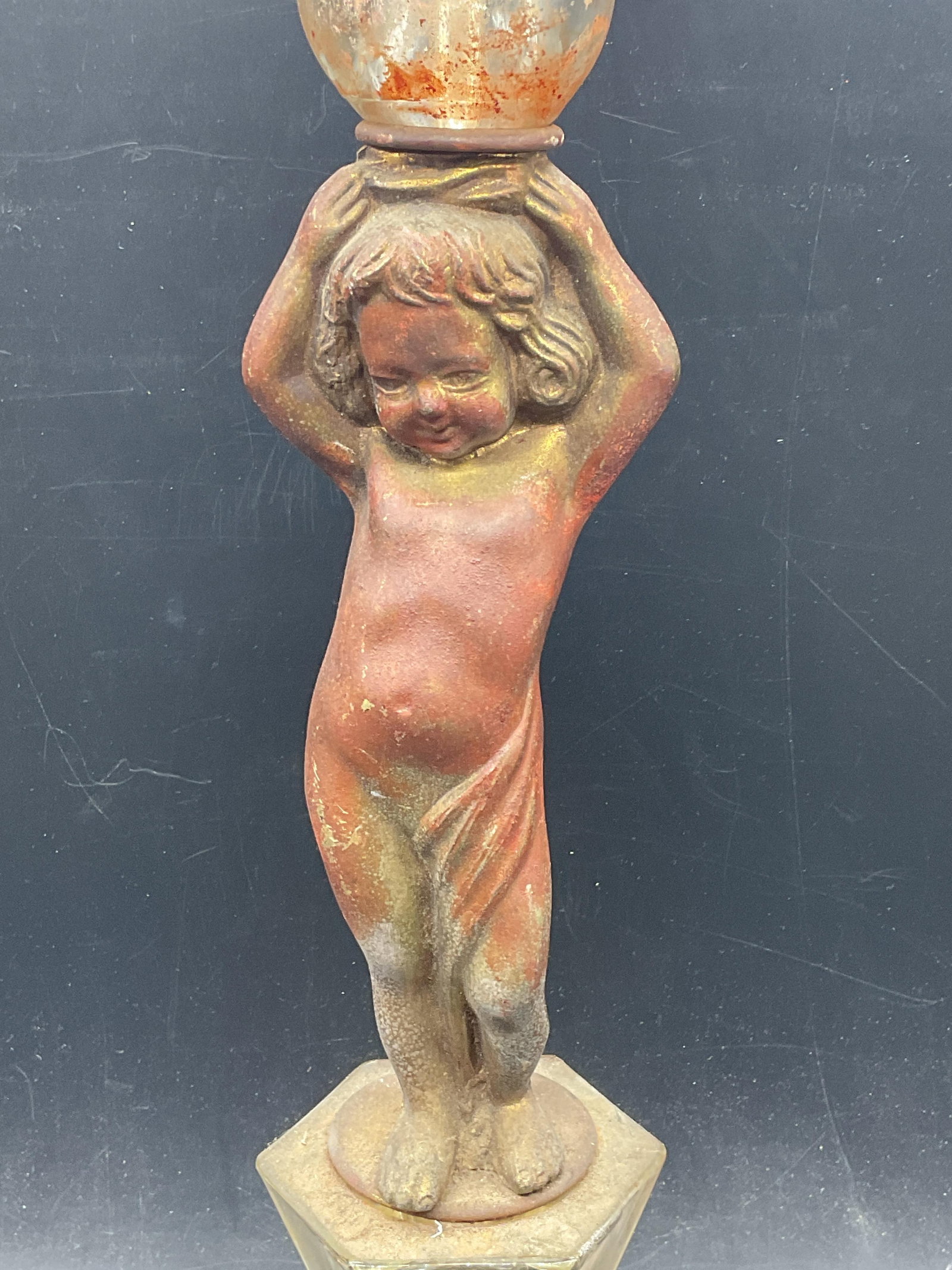 Heyco Classical Putto Cherub Candlestick Lamp - 3