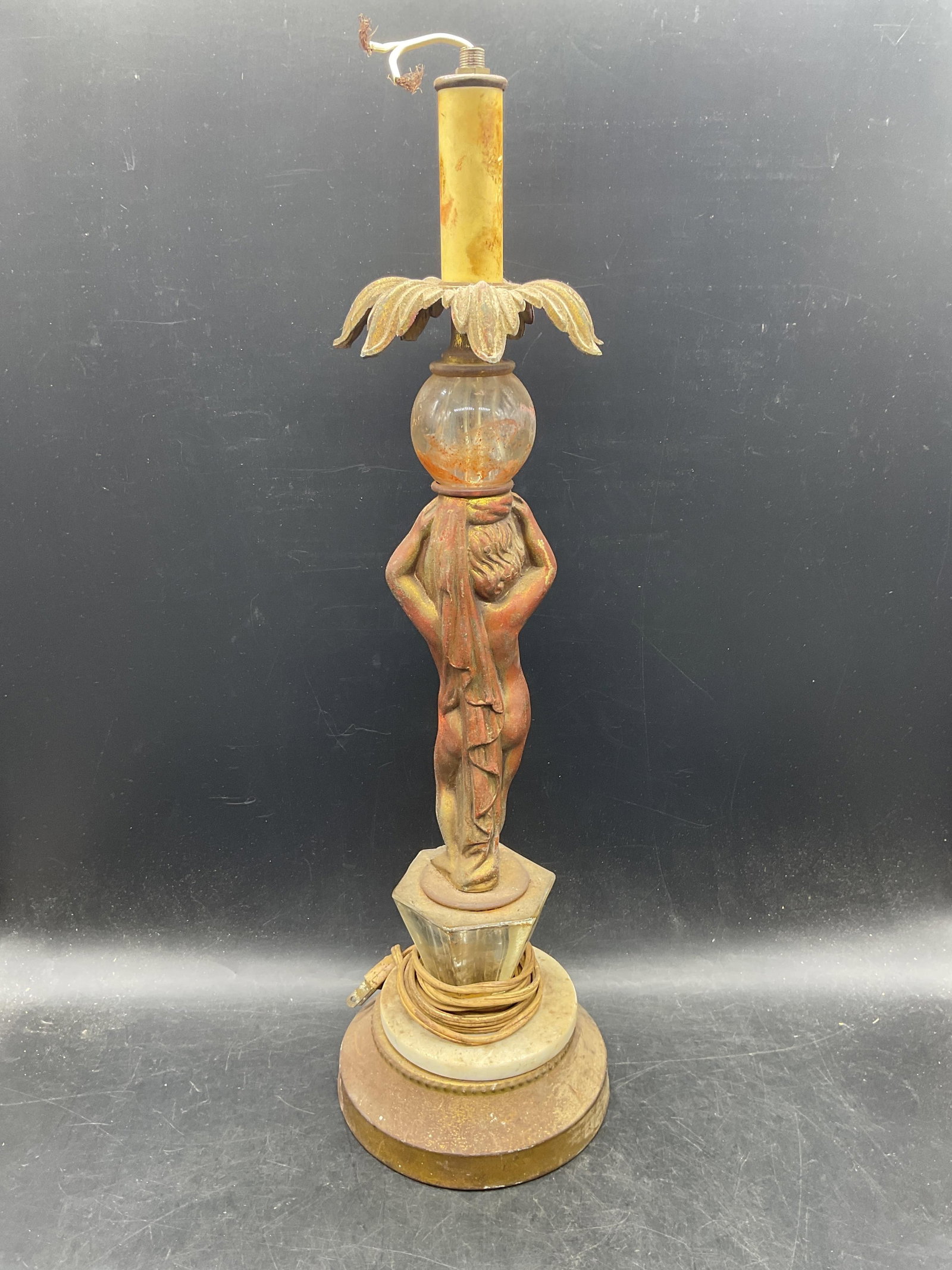Heyco Classical Putto Cherub Candlestick Lamp - 6