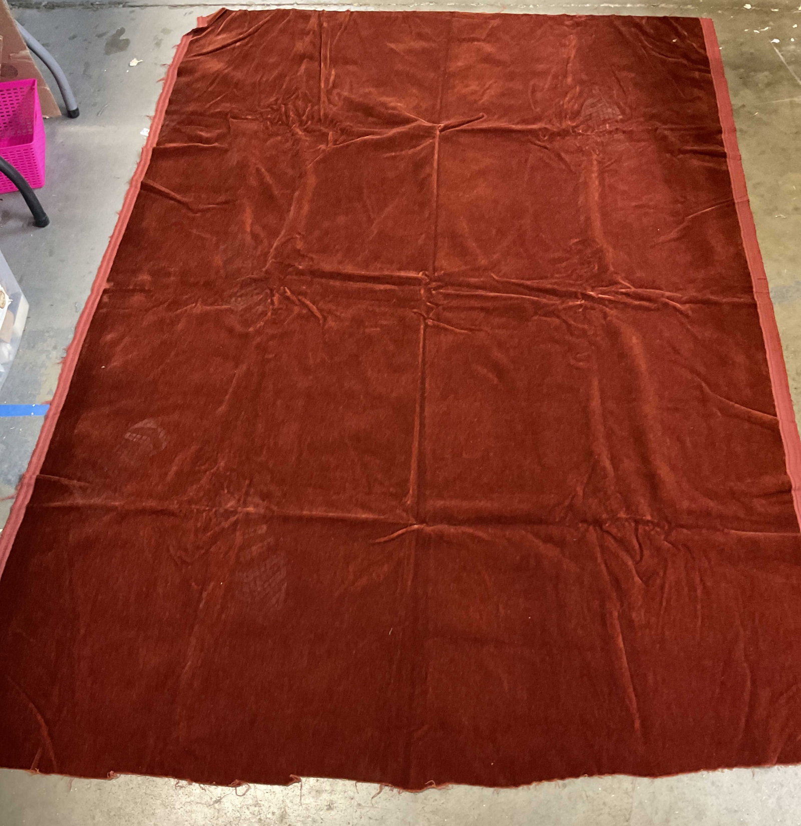 Cranberry toned yardage of silk fabric piece (1 of 9)