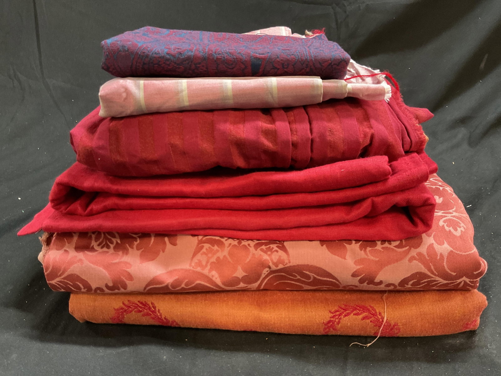 Group Red and Berry Toned Luxury Fabric Yardage (1 of 15)
