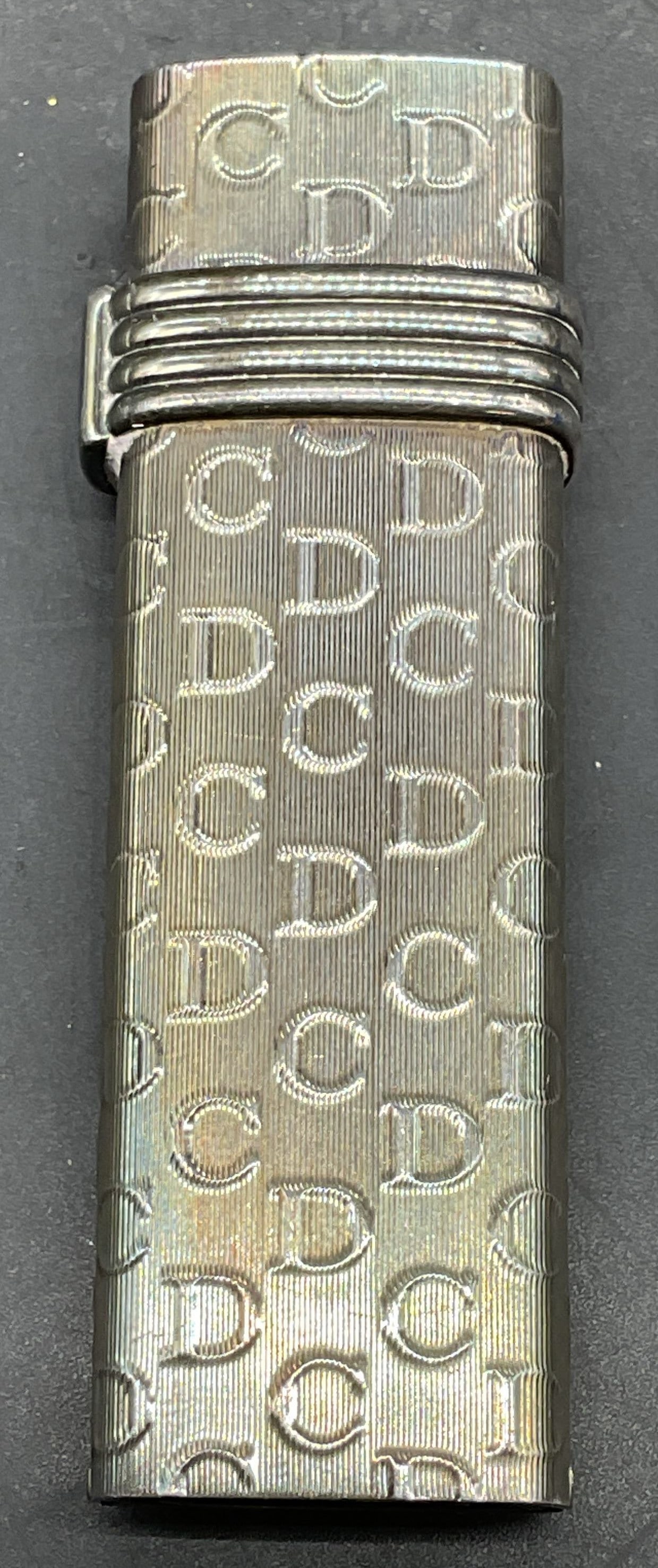 Vtg Christian Dior Monogram Silver Pl Lighter (1 of 6)