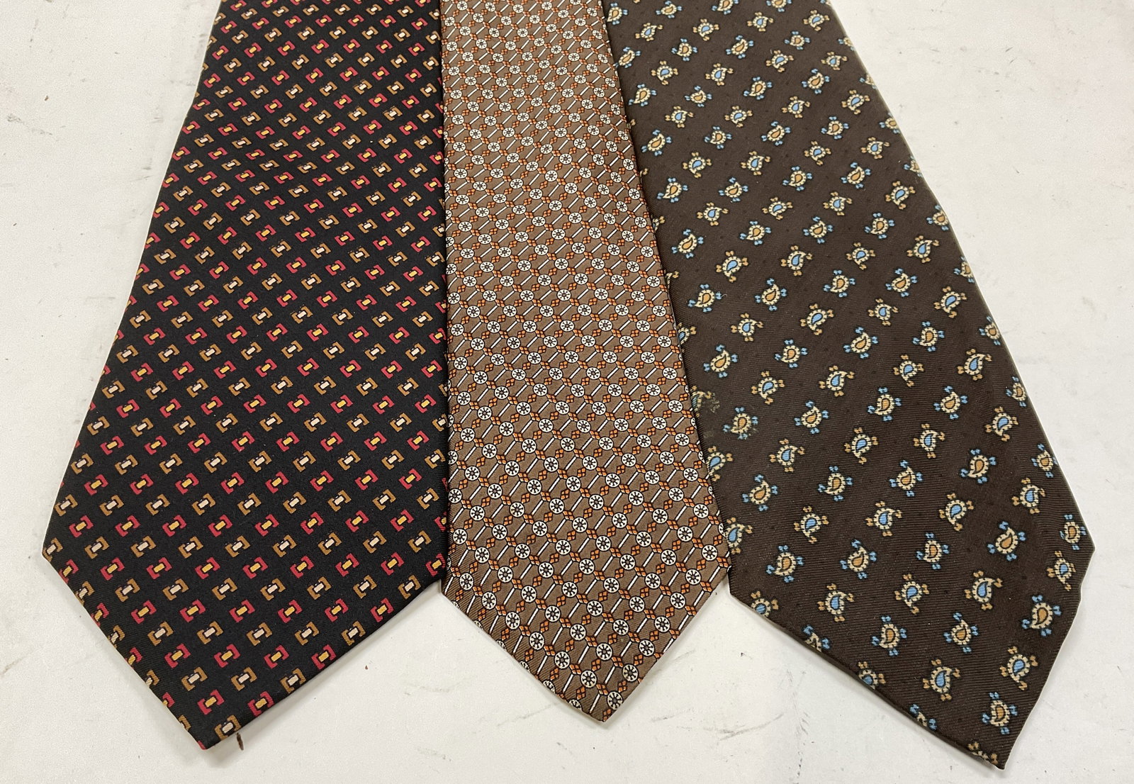 3 Brown Silk+ ITALIAN+ Designer Ties (1 of 8)