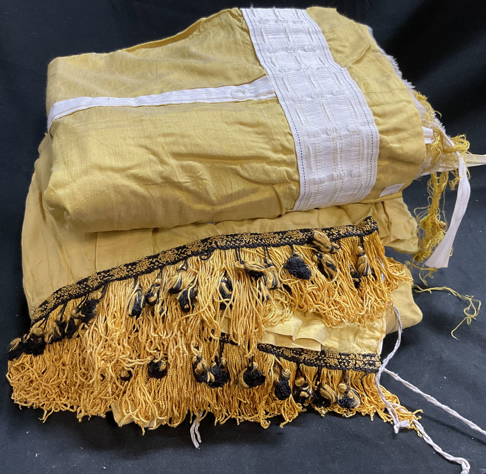 Gold Silk and Tassel Trimmed Fabric (1 of 8)