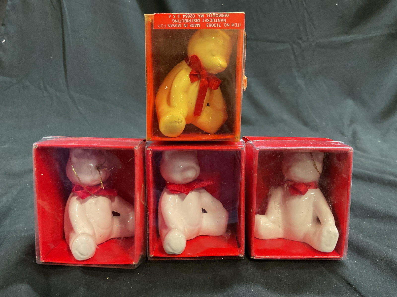 4 Boxed Porcelain Teddy Bear Ornaments (1 of 5)