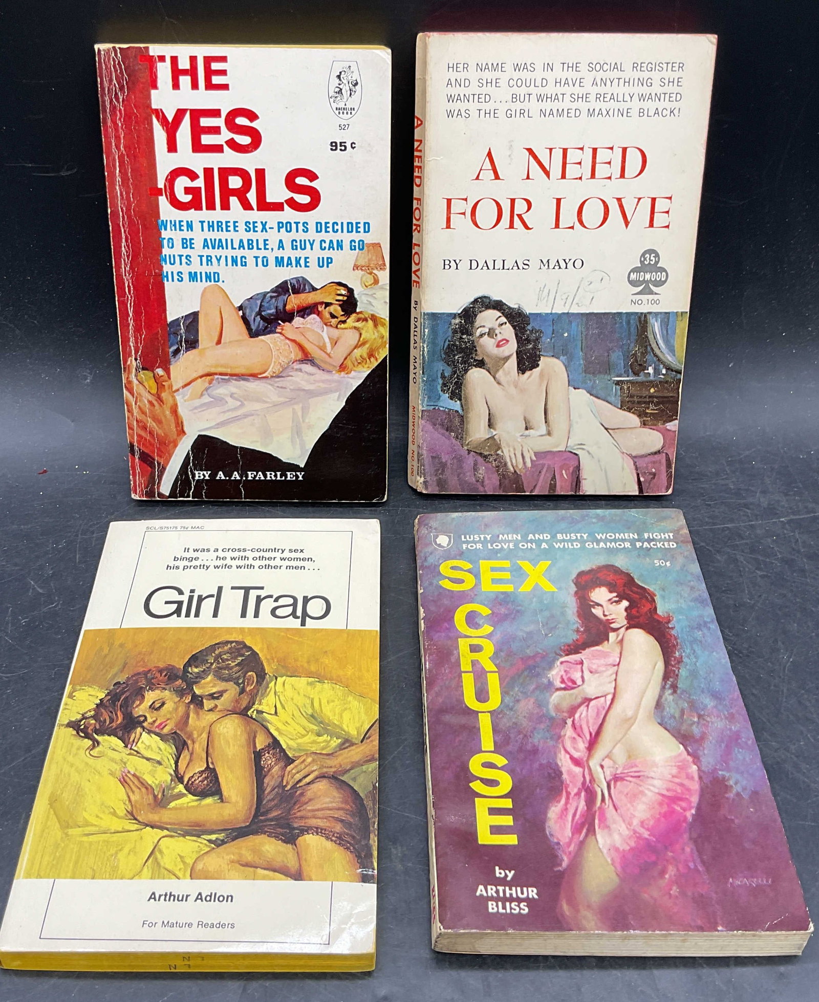 Lot 4 1960s Pulp Fiction Erotica Paperback Books (1 of 6)