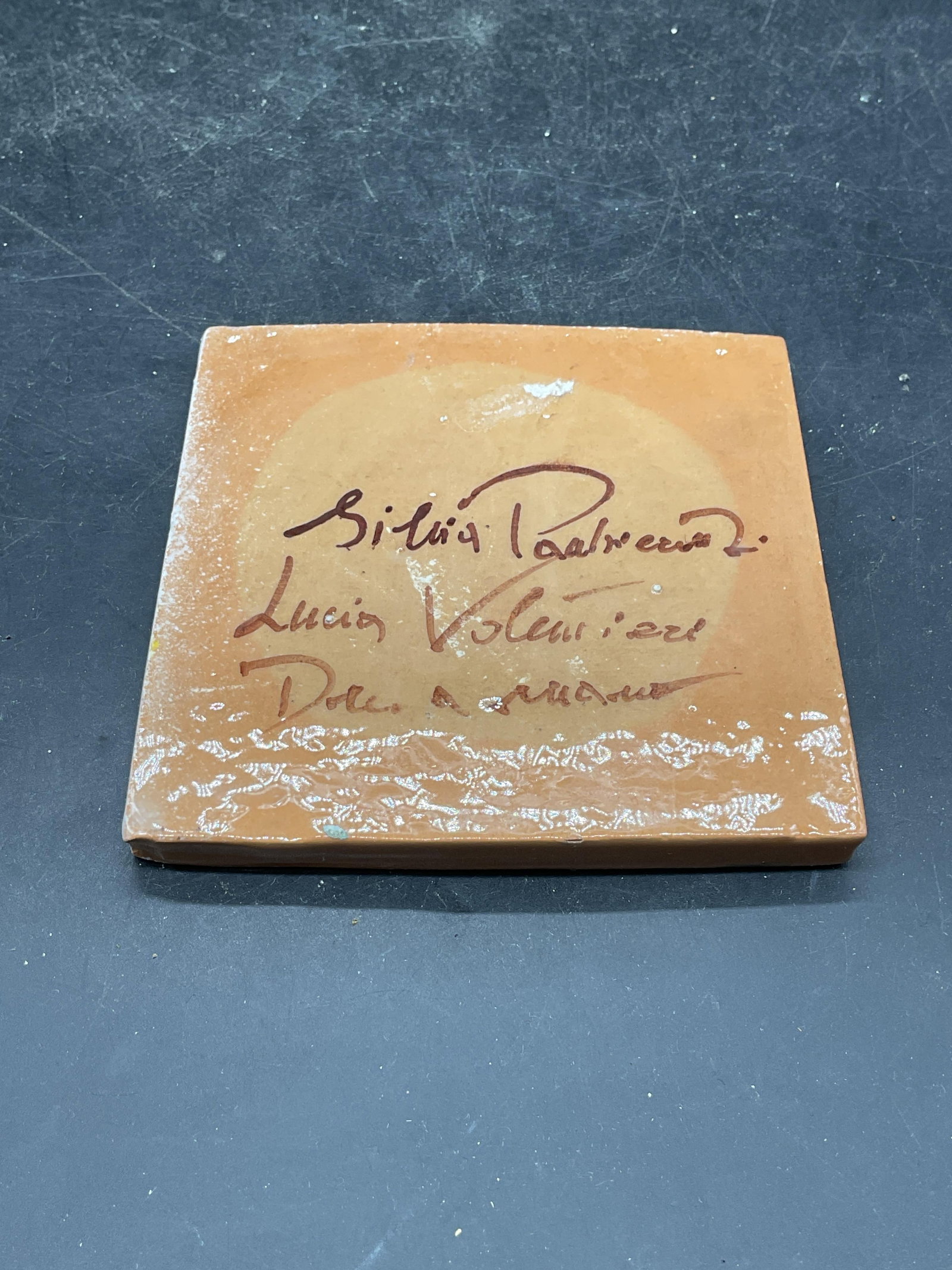 Signed Hand Painted Landscape Ceramic Tile - 6