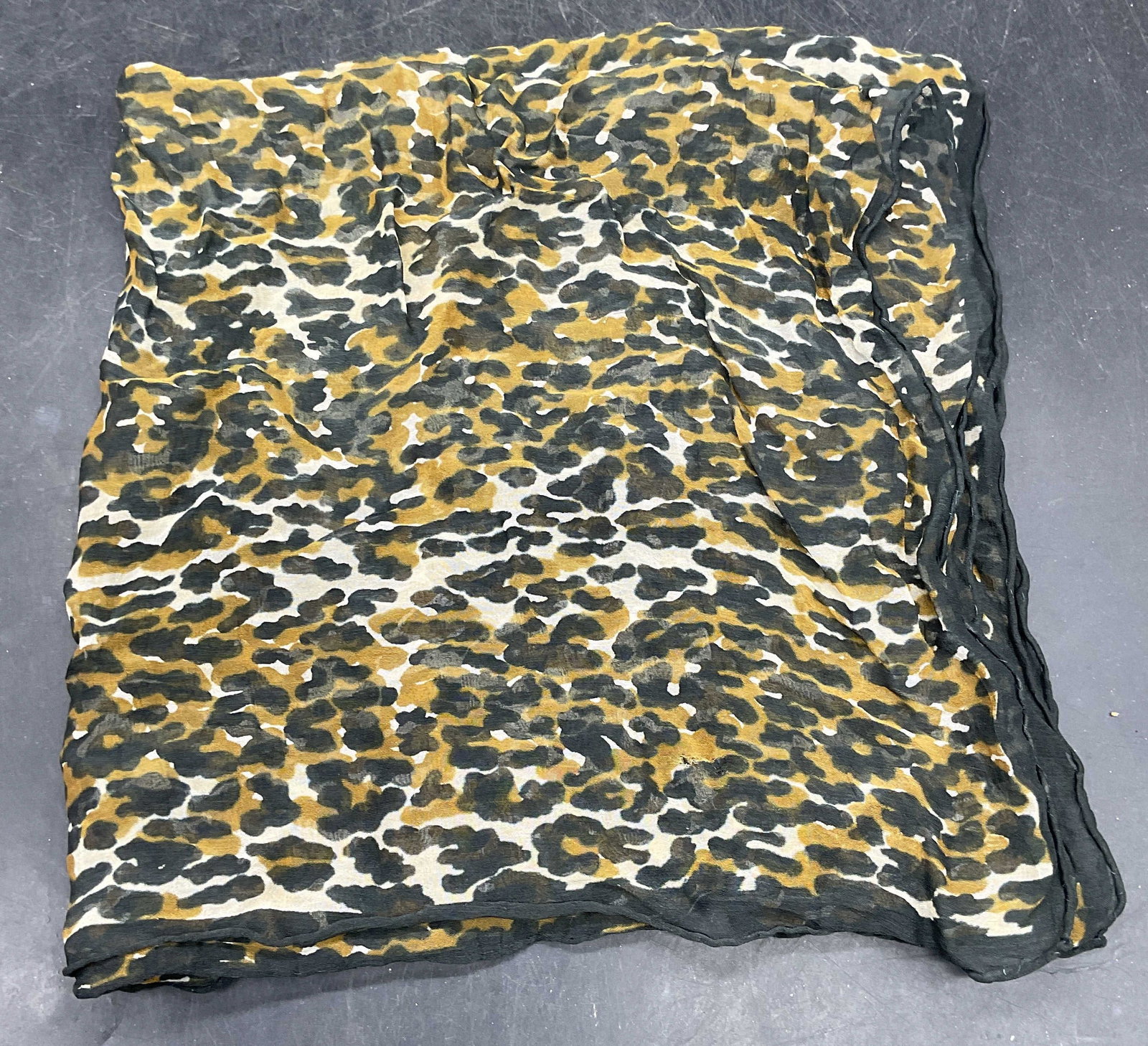 Brown Black Cheetah Print Silk Scarf (1 of 6)