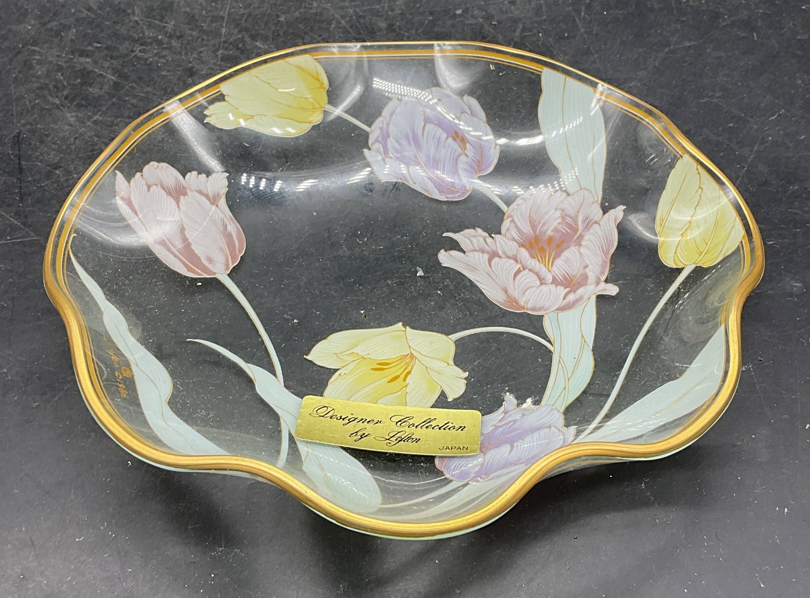 LEFTON Designer Collect Gilt Floral Glass Bowl (1 of 6)