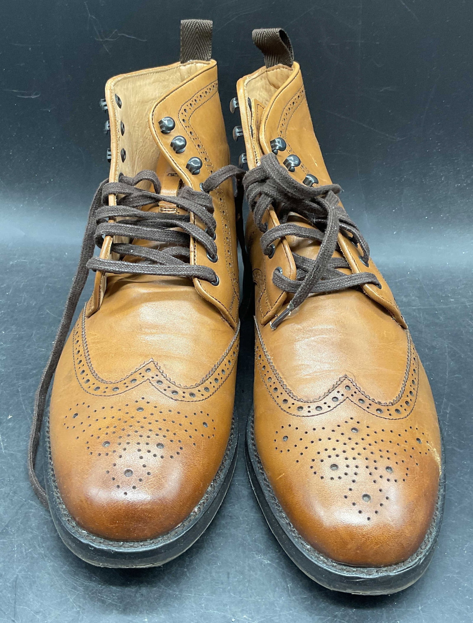 John W Nordstrom Brown Perforated Leather Shoes (1 of 8)