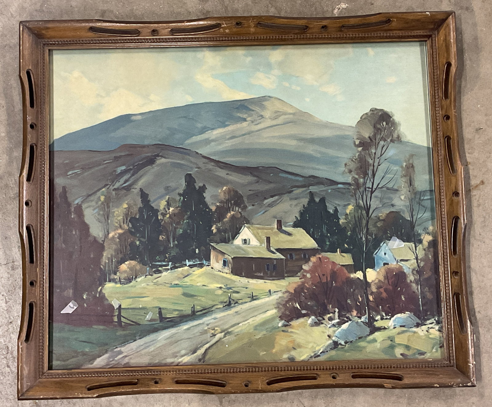 Framed Pastoral Landscape Lithograph (1 of 7)