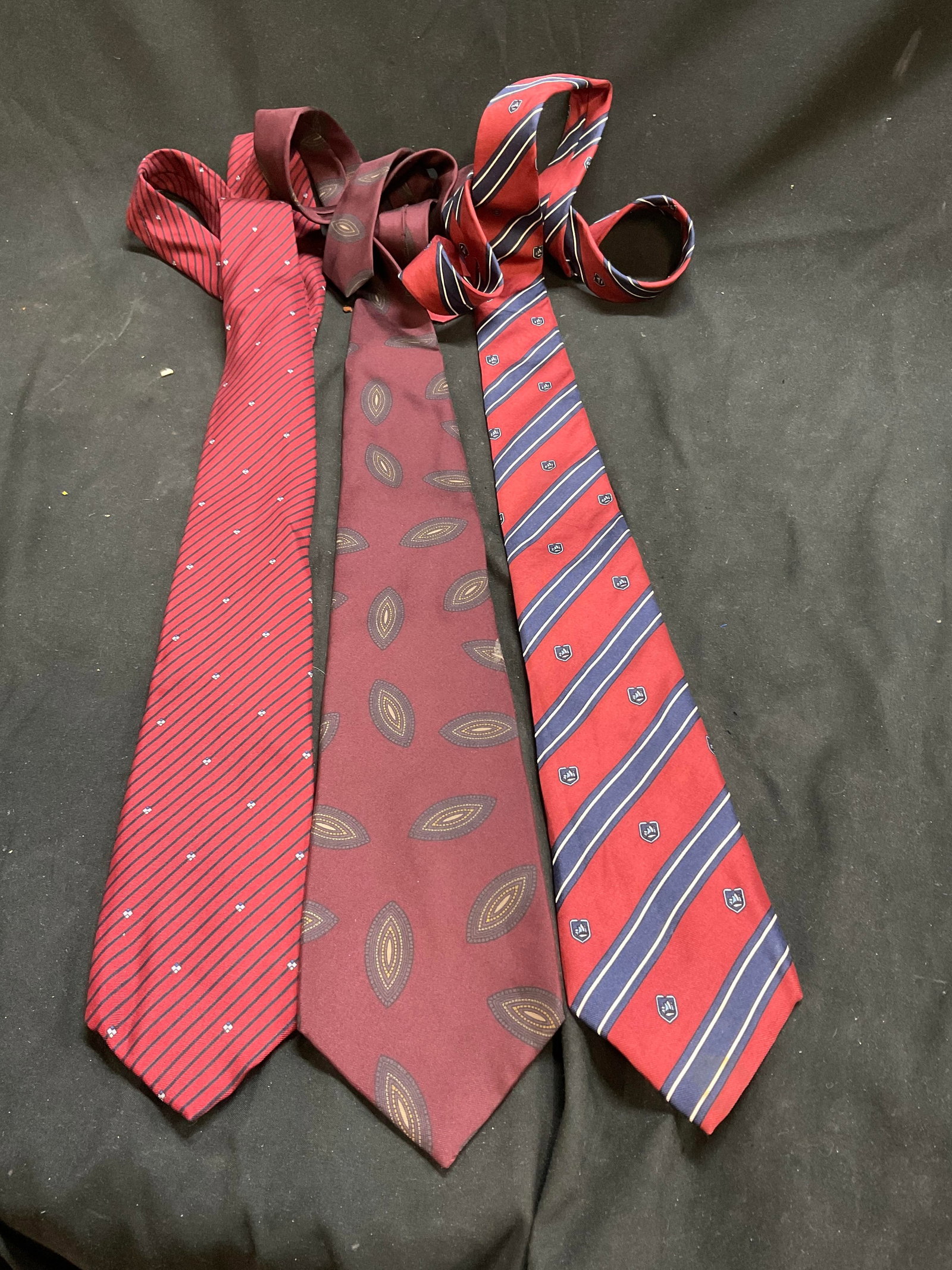 Lt 3 Red Silk Patterned Ties Italy+ - 4