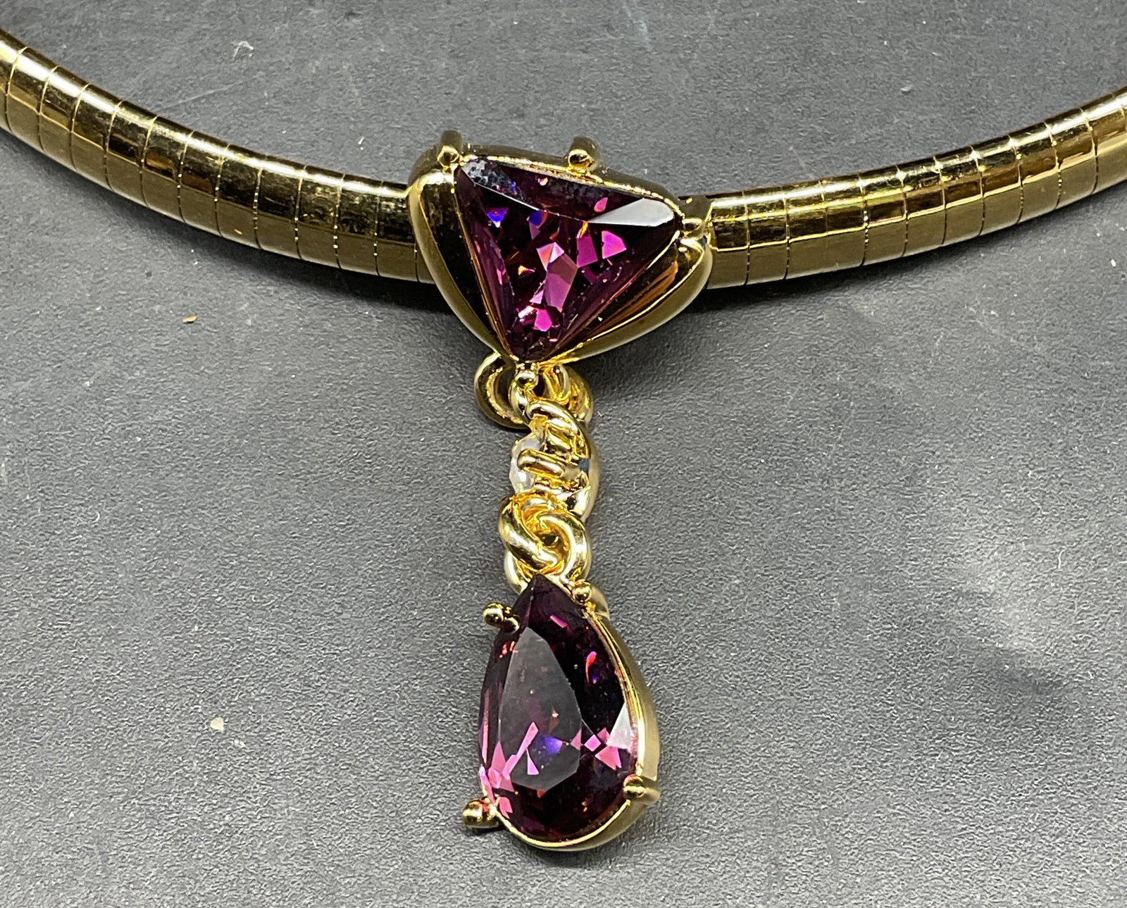 Vintage Napier Gold Tn Purple Crystal Necklace NWT (1 of 6)