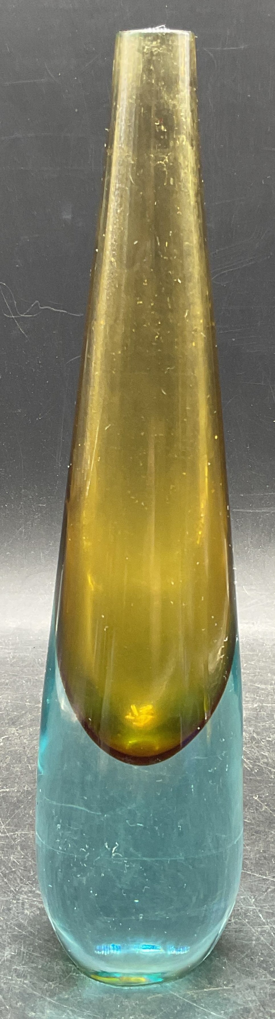 Blue Amber Sommerso Art Glass Vase (1 of 6)
