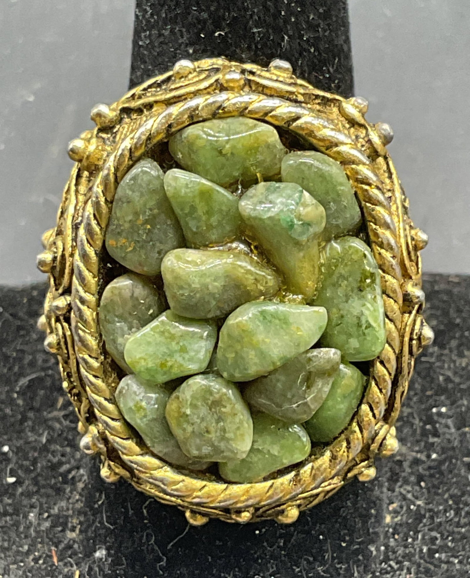 Vintage Gilt Semiprecious Cocktail Ring (1 of 6)