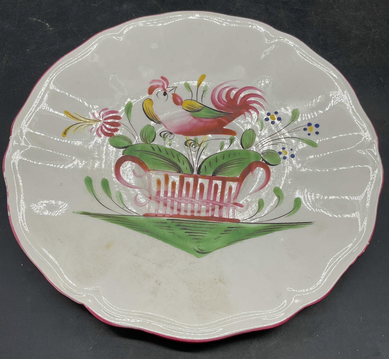 S Eleiueut Chicken Ceramic Plate France (1 of 6)
