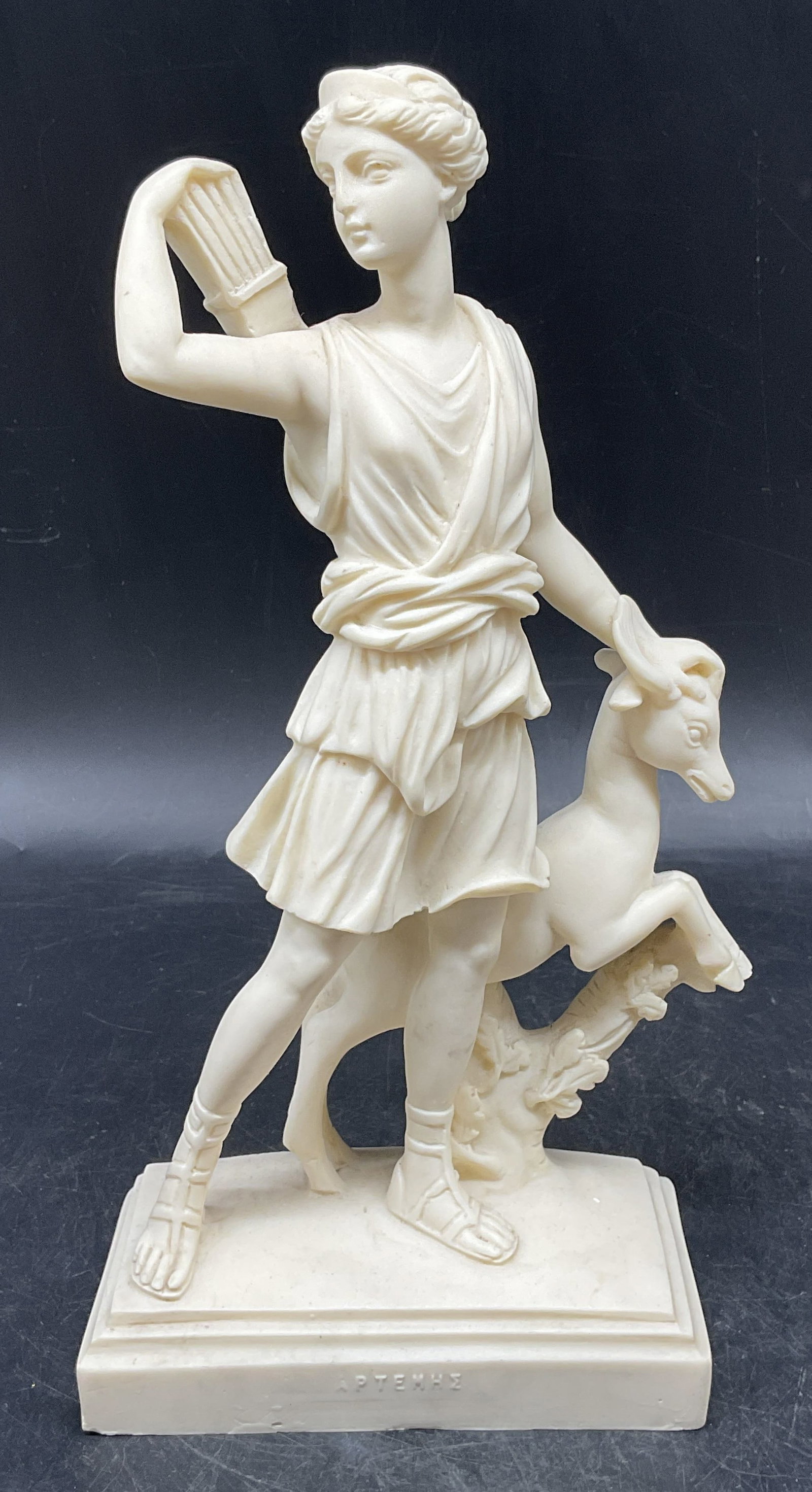 Carved Alabaster Artemis Diana Goddess Statue (1 of 6)