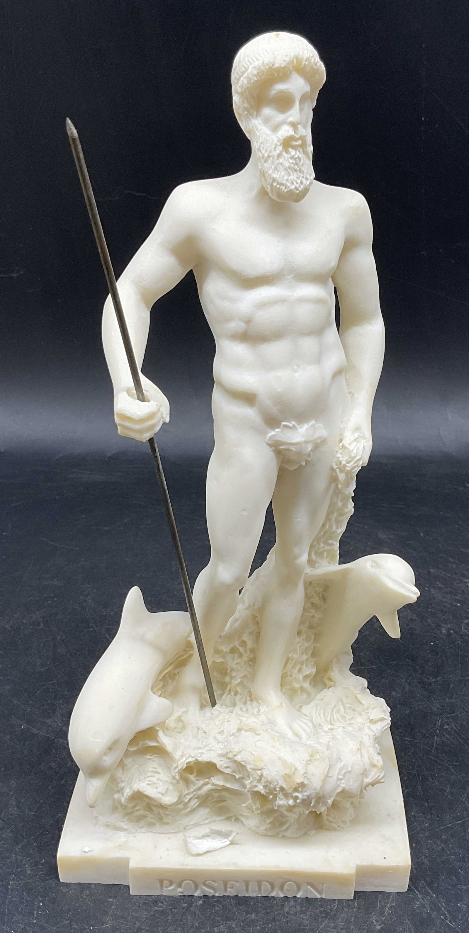 Carved Alabaster Greek Poseidon Statue, Greece (1 of 6)