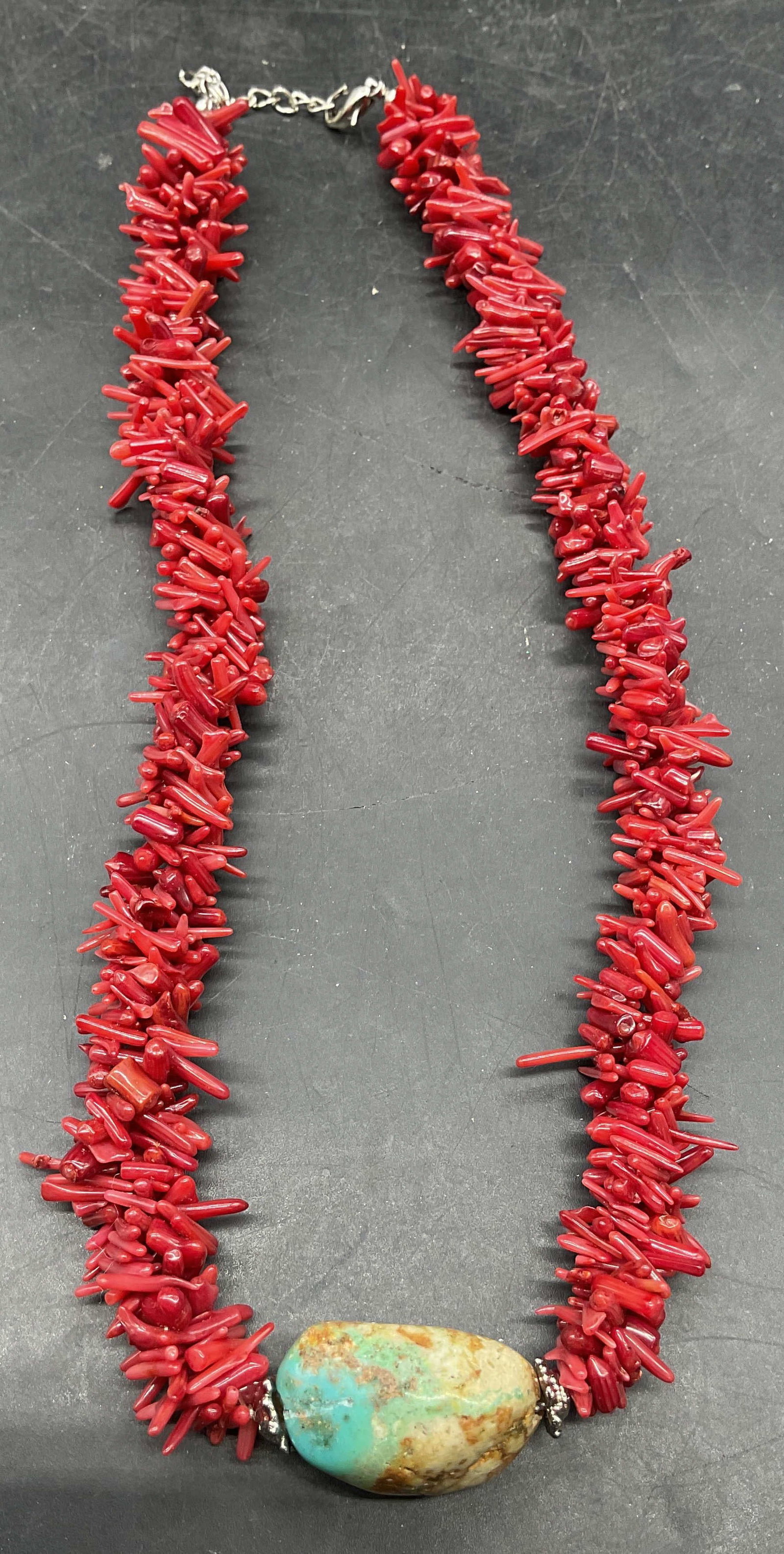 Vintage Coral Branch & Stone Necklace (1 of 6)