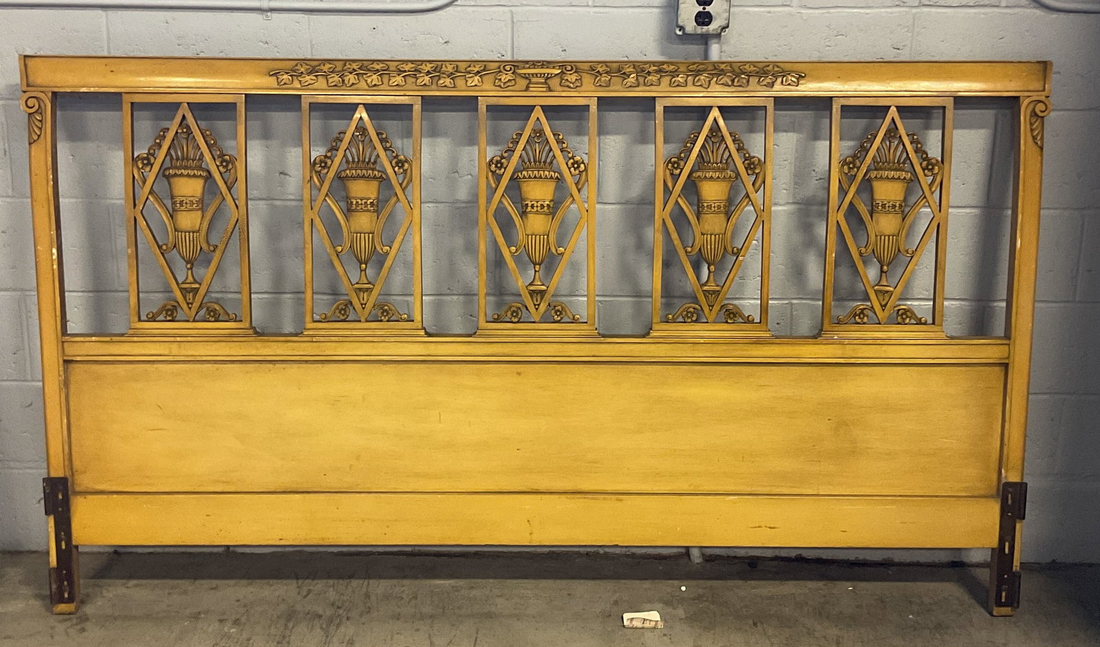 Vintage Ornate Carved Wood Headboard (1 of 6)