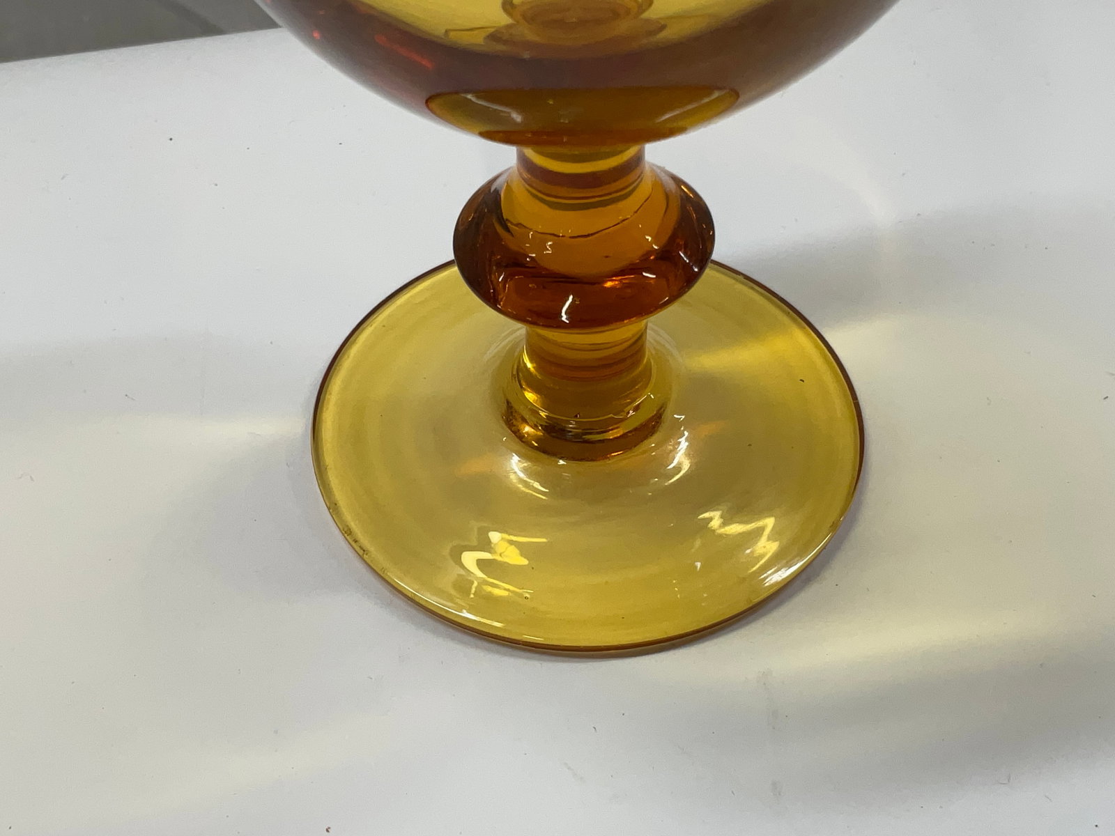 Lt 5 Vintage Amber Glass Goblets - 5