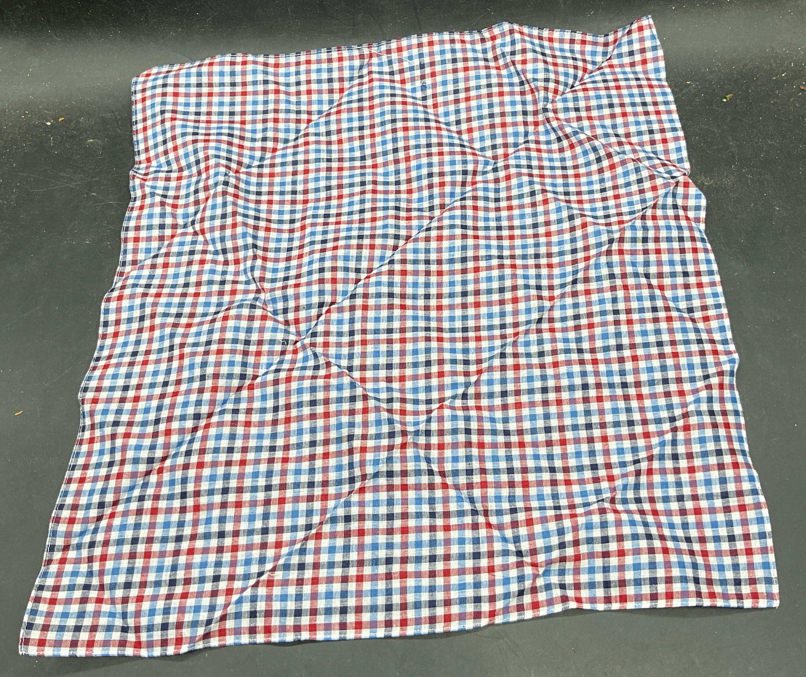 Red White & Blue Plaid Cotton Scarf (1 of 6)