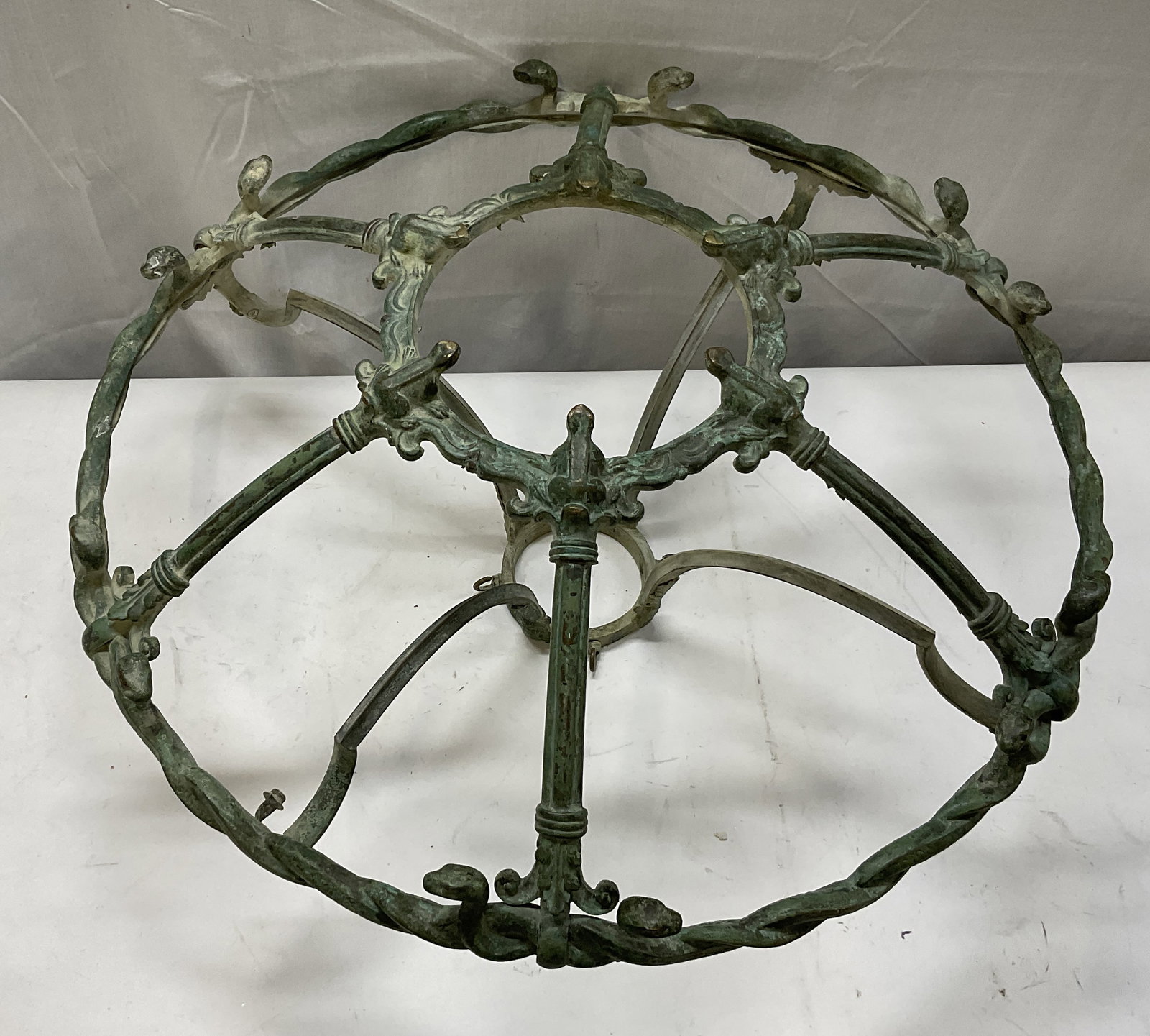 Verdigris Patina Frog&Snake Motif Chandelier Frame (1 of 10)