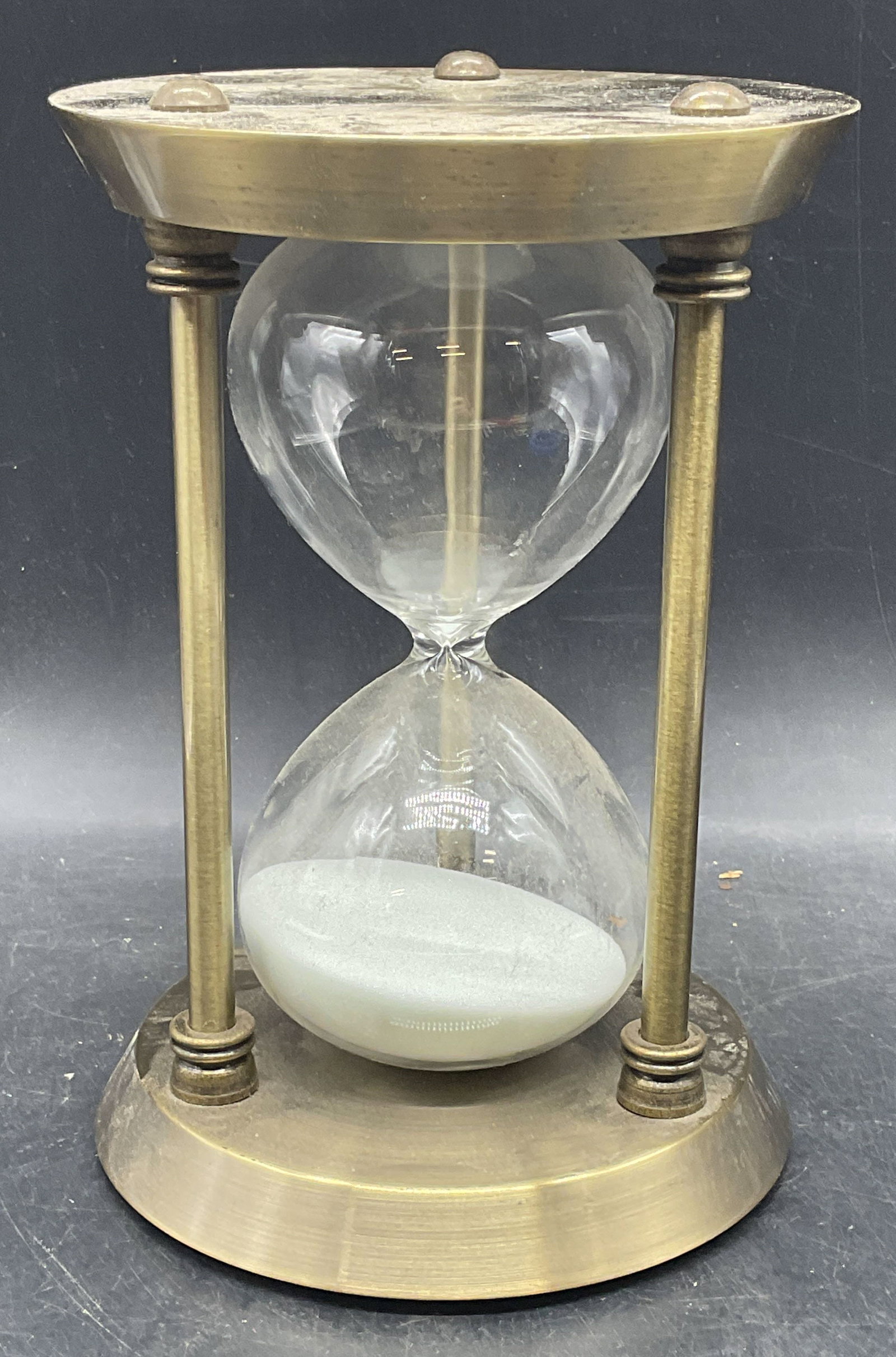 Vintage Style Brass White Sand Hourglass (1 of 7)
