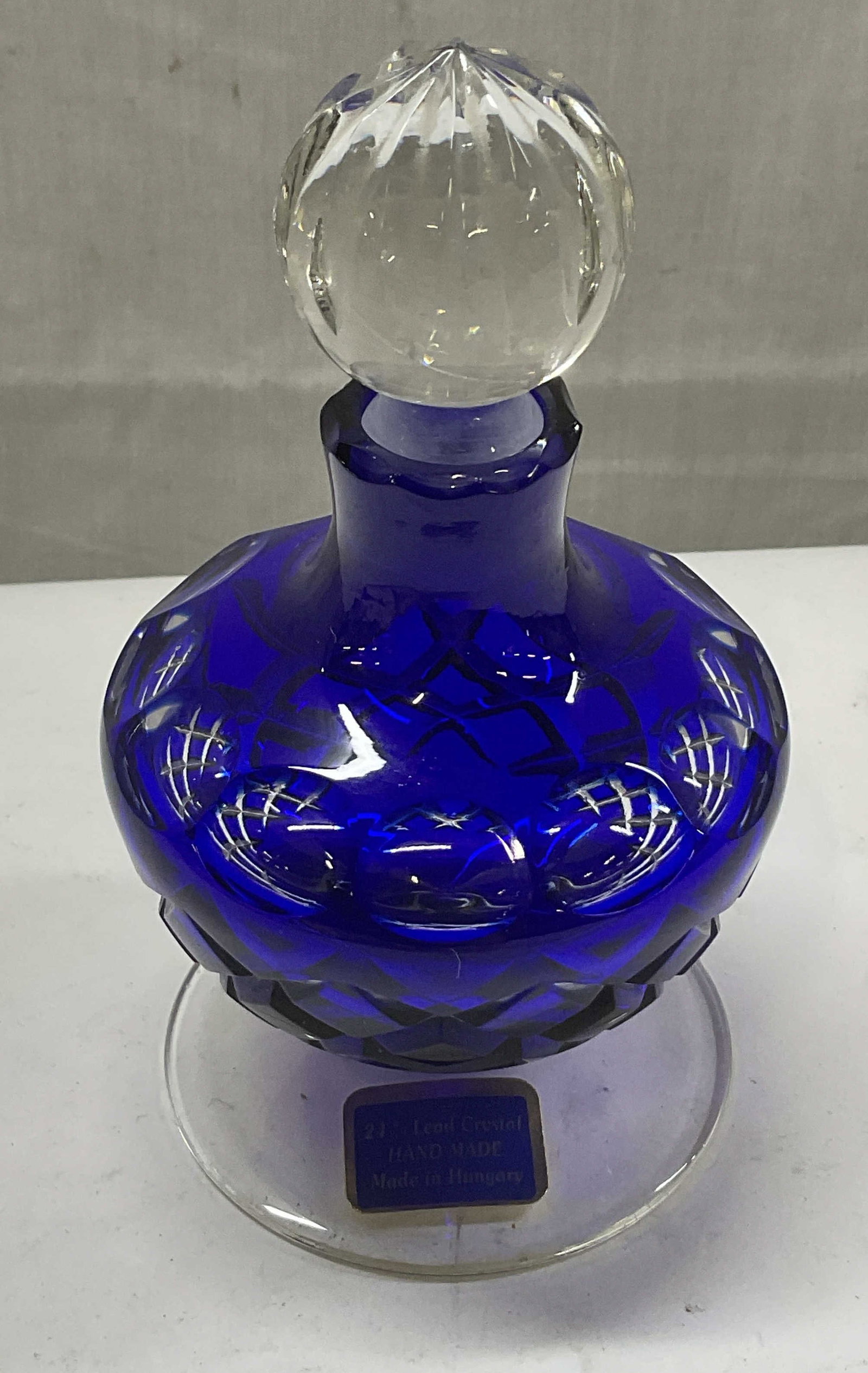 Cobalt Blue 24%Ld Crystal Perfume Bottle HUNGARY (1 of 9)