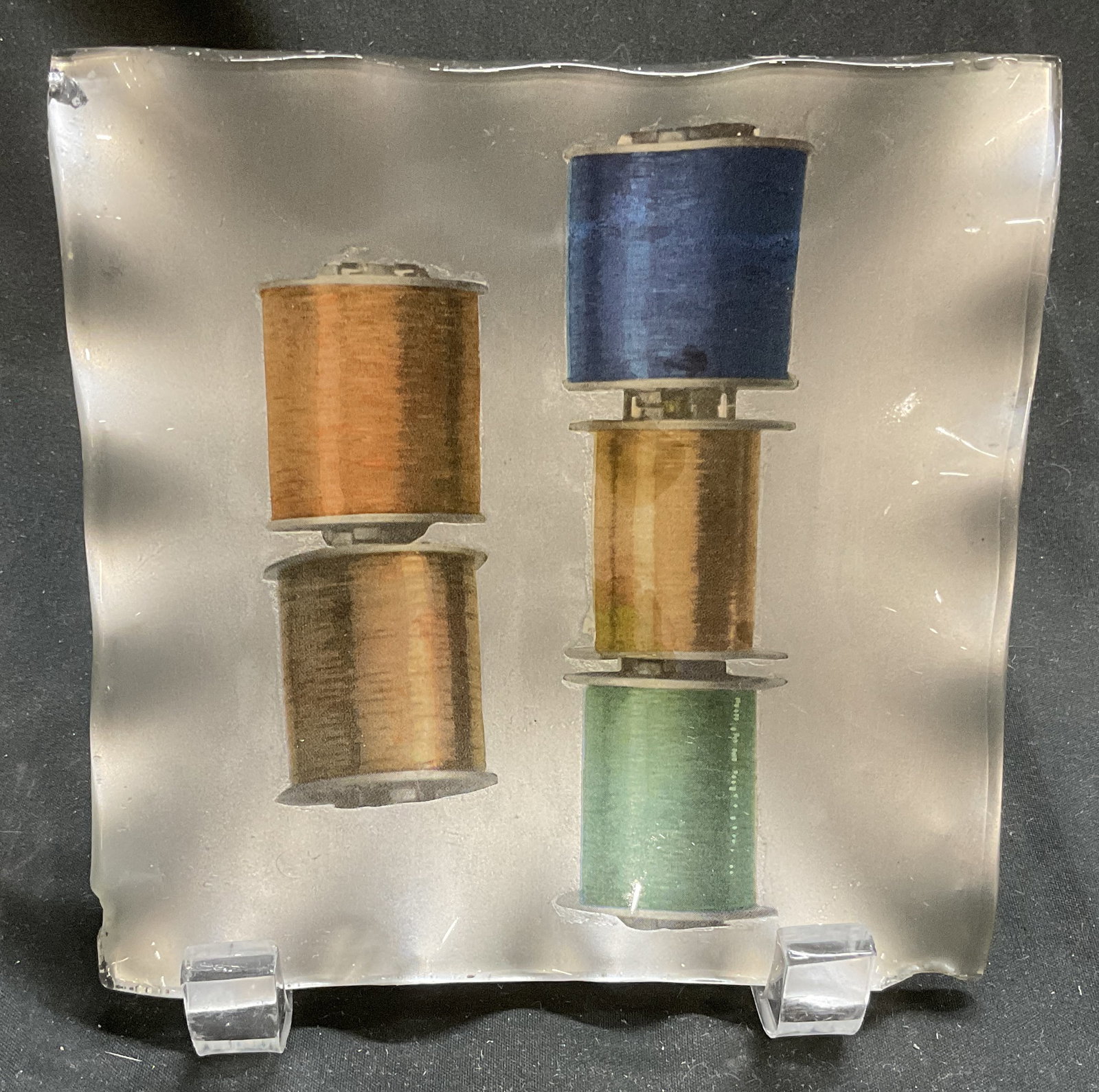 Silver-Toned Spool Design Glass Trinket Dish (1 of 8)