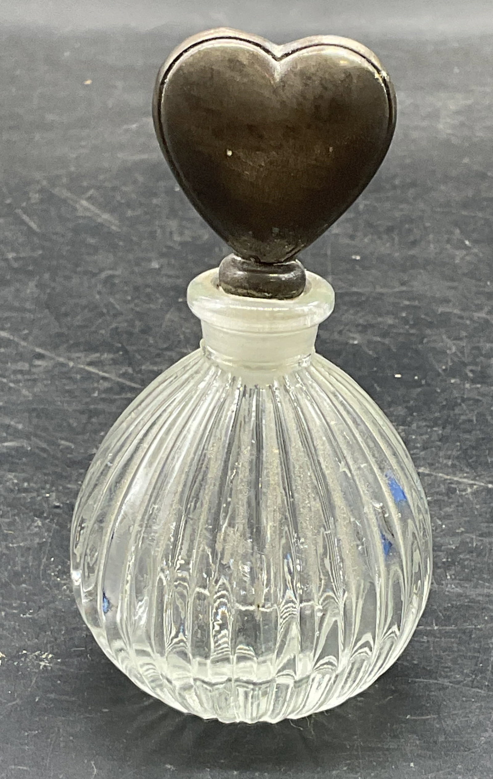 Vintage Glass Silver Plated Heart Perfume Bottle (1 of 6)