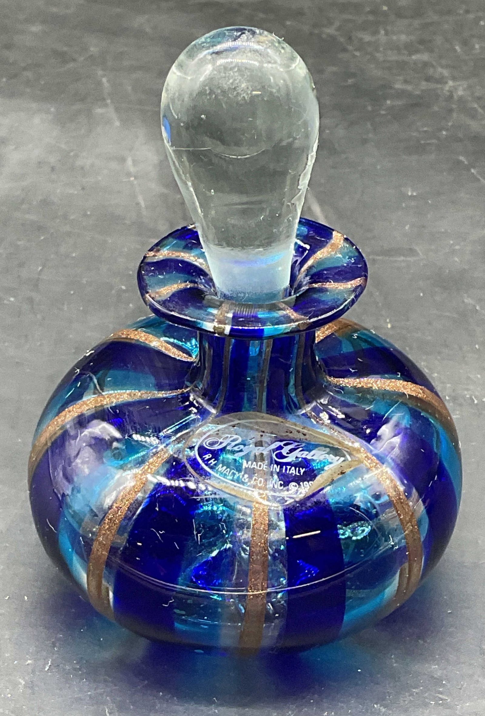 Royal Gallery Blue Art Glass Perfume Bottle Italy (1 of 7)