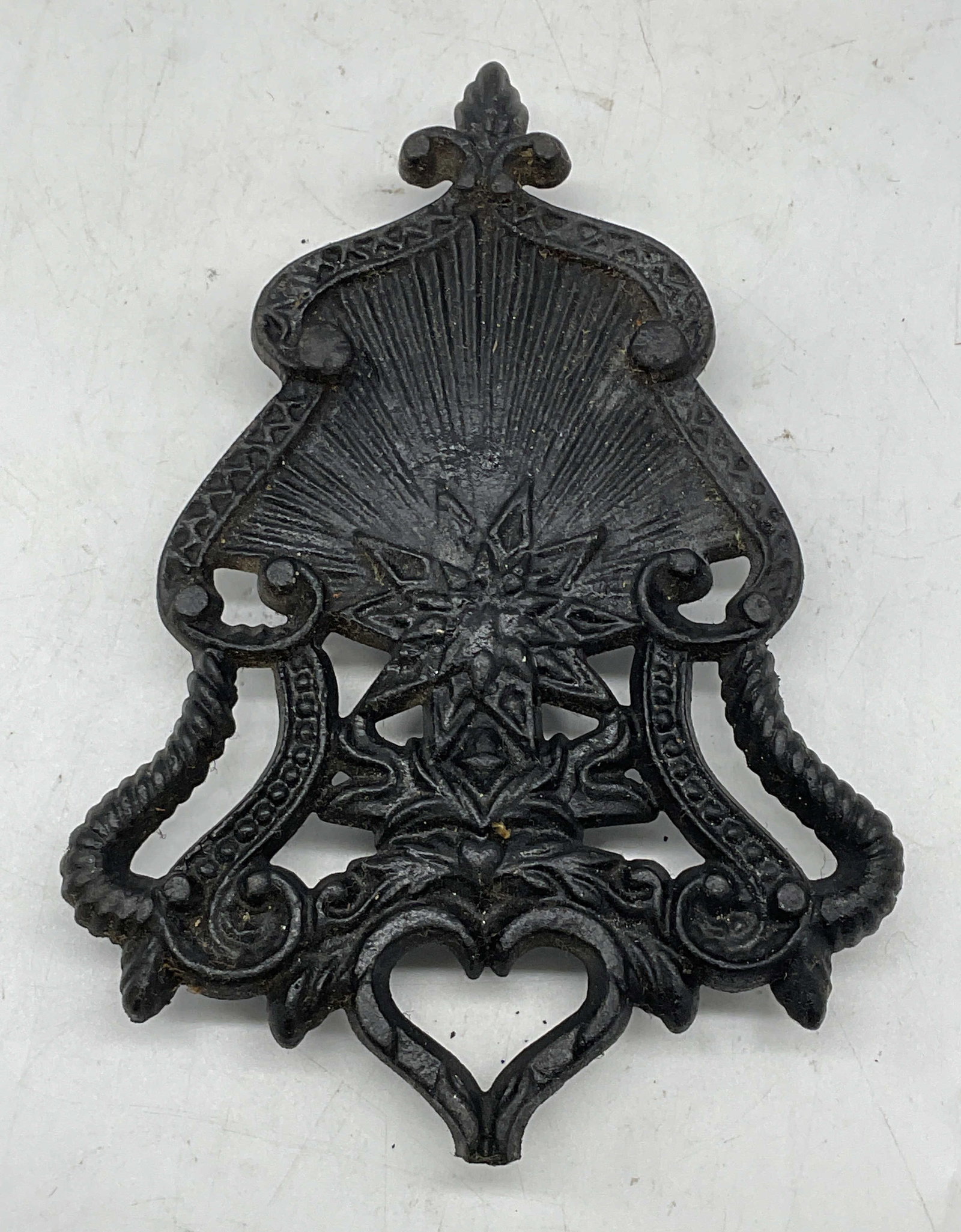 Vintage Black Iron Floral Scroll Trivet (1 of 6)
