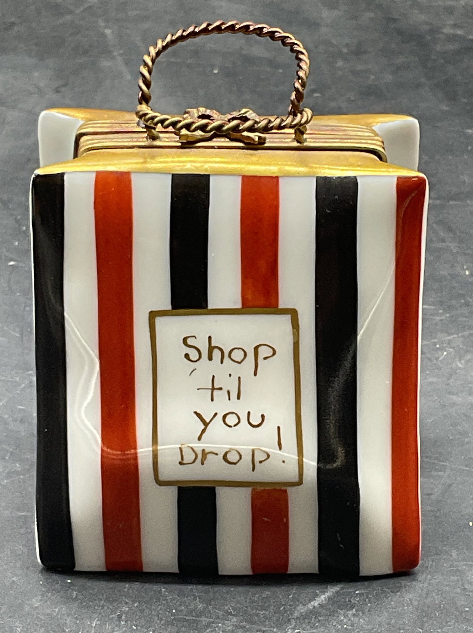 Limoges Porcelain Shopping Bag Trinket Box France (1 of 7)