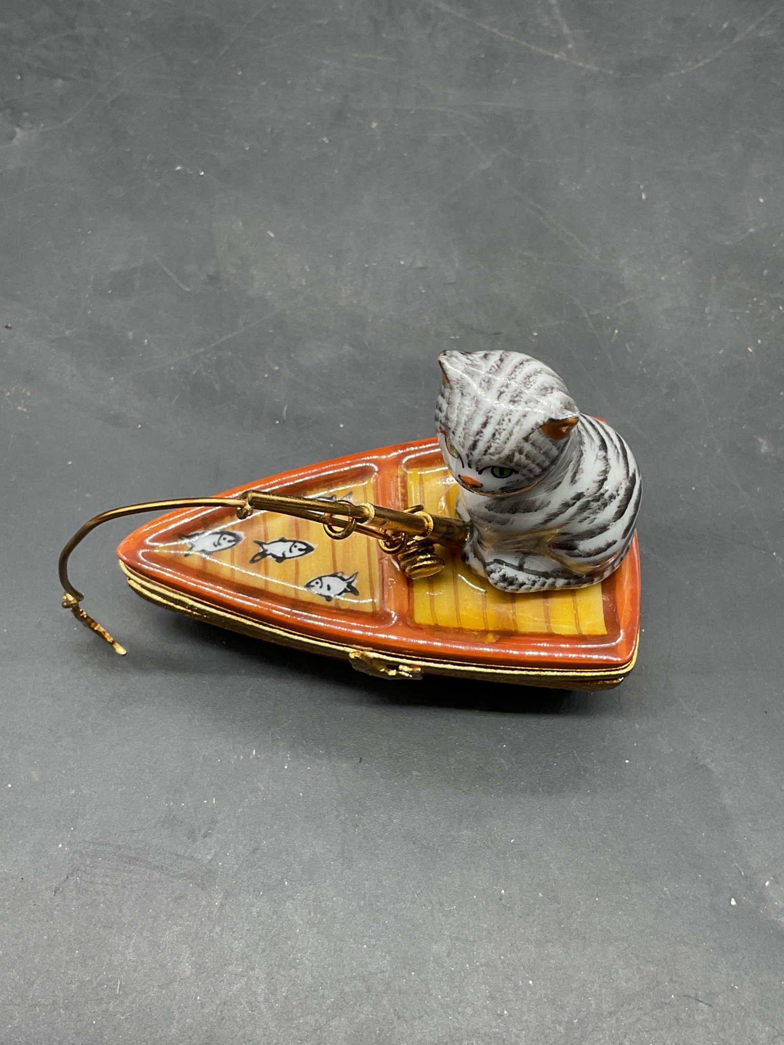 PPA Limoges Porc Cat Fishing Trnkt Box Ltd Ed Frnc - 2