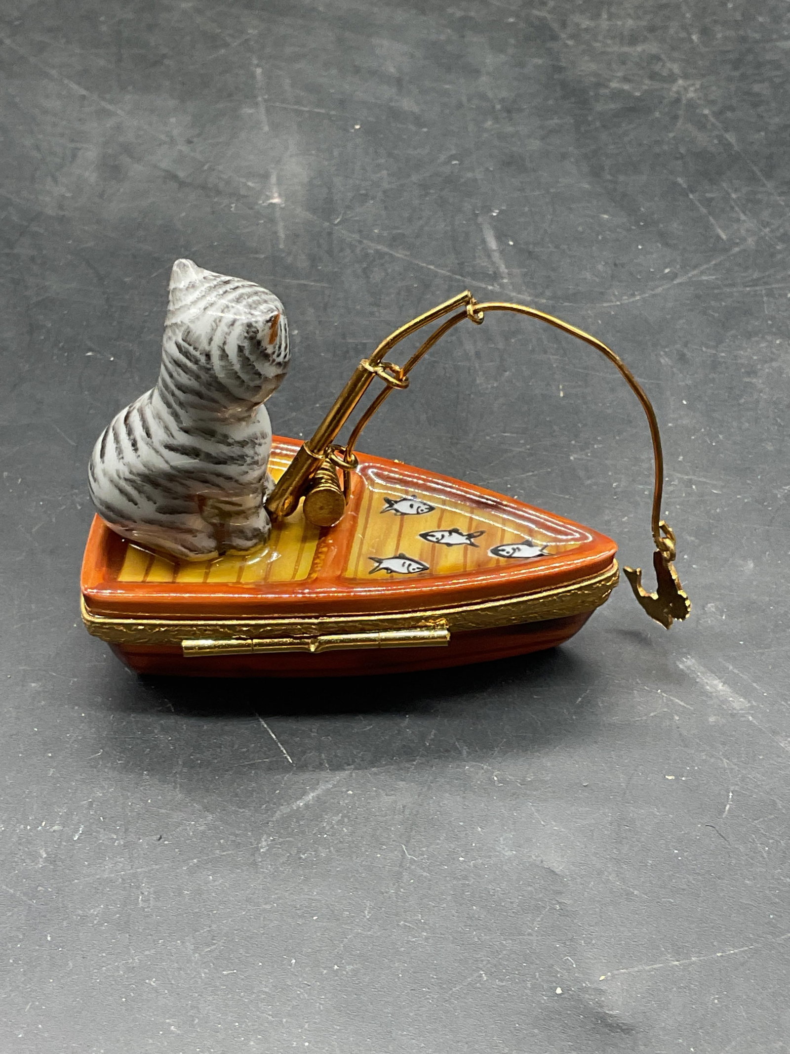 PPA Limoges Porc Cat Fishing Trnkt Box Ltd Ed Frnc - 4