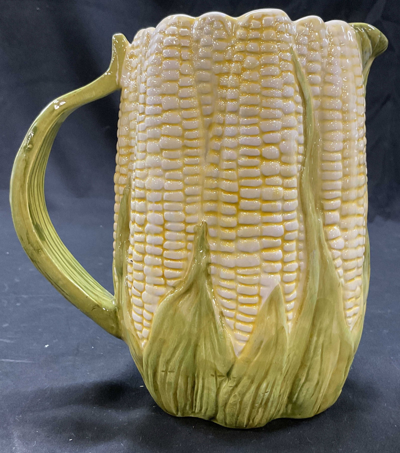 Vintage Ceramic Majolica Corn Pitcher (1 of 7)