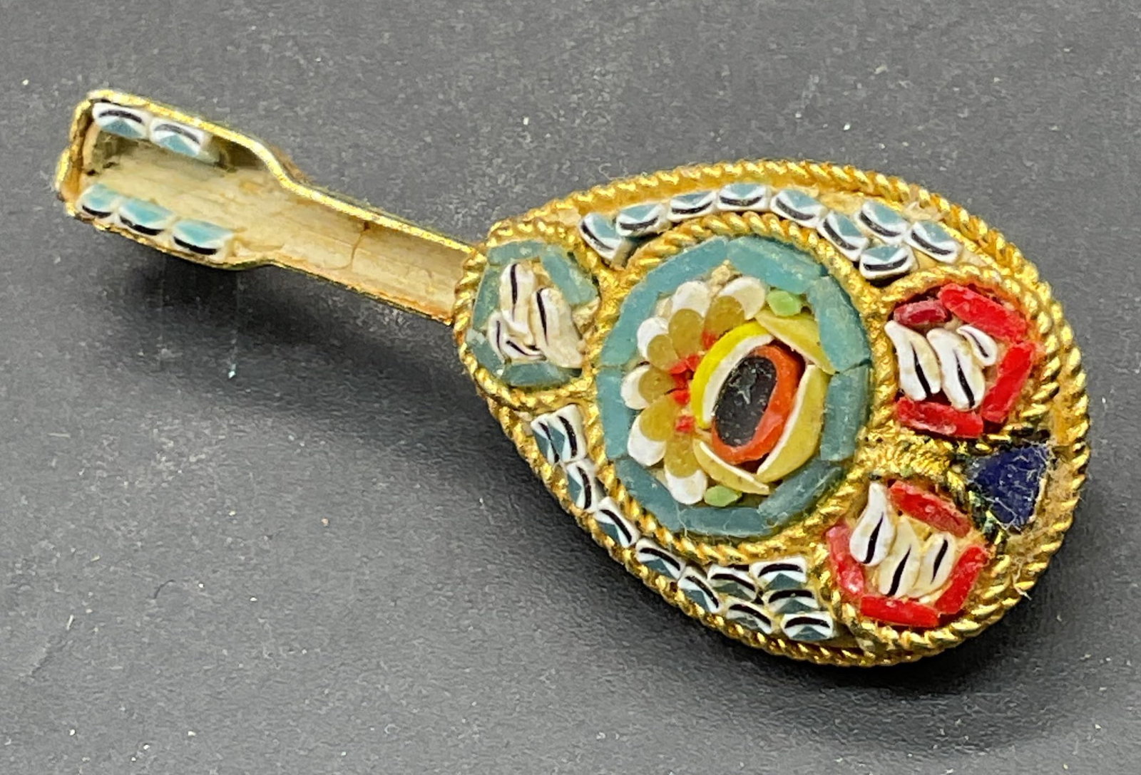 Vintage Micro Mosaic Mandolin Brooch (1 of 6)