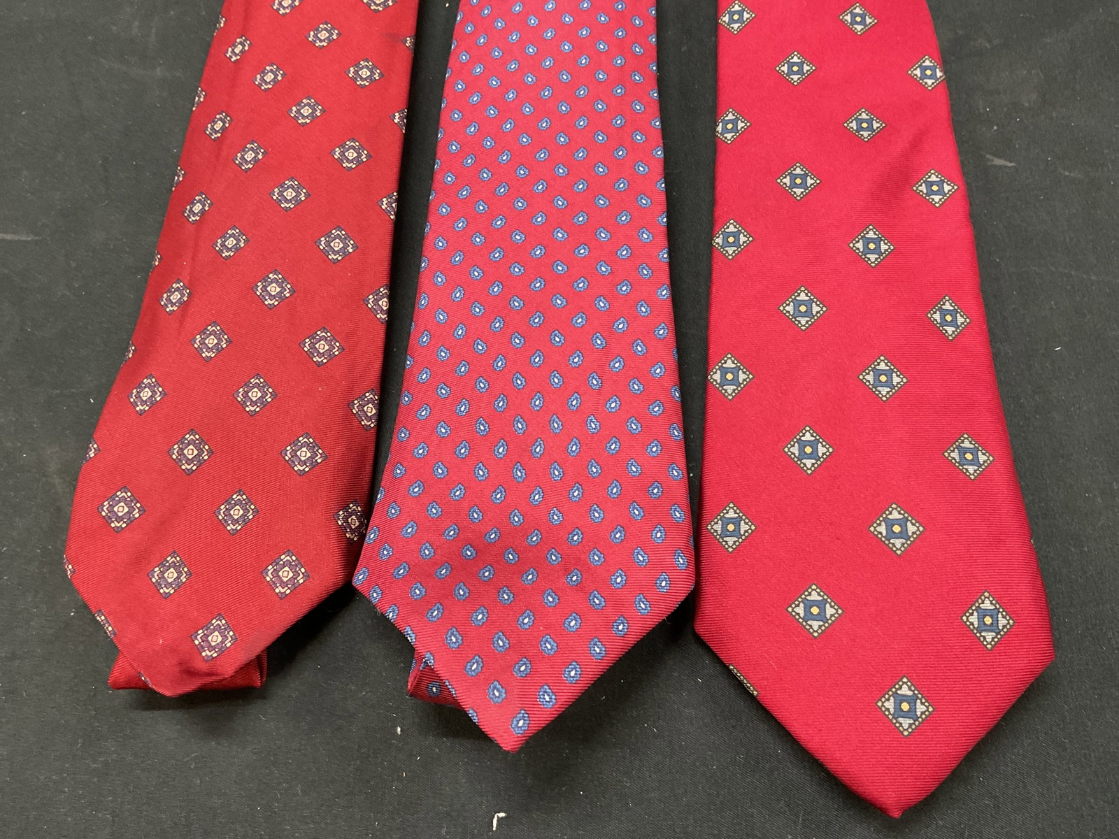 Lot 3 B. Altman & Co Red Silk Neck Ties Italy (1 of 6)