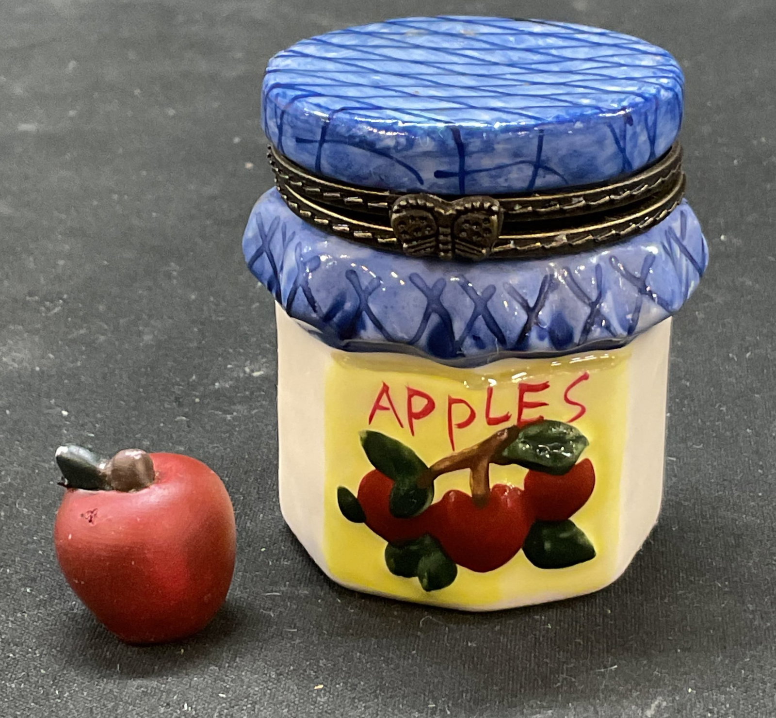 Vintage Apple Jar Trinket Box W Apple Trinket (1 of 8)